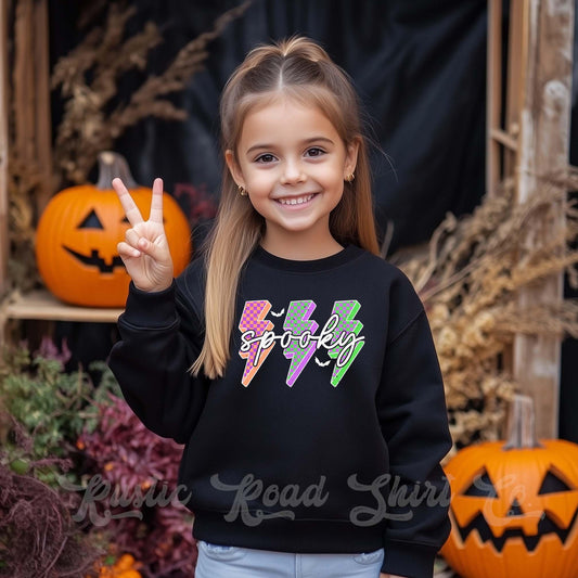 Spooky Sweatshirt, Halloween Sweatshirt, Kids Halloween Sweatshirt, Retro Halloween Sweatshirt, Ghost Neon Shirt