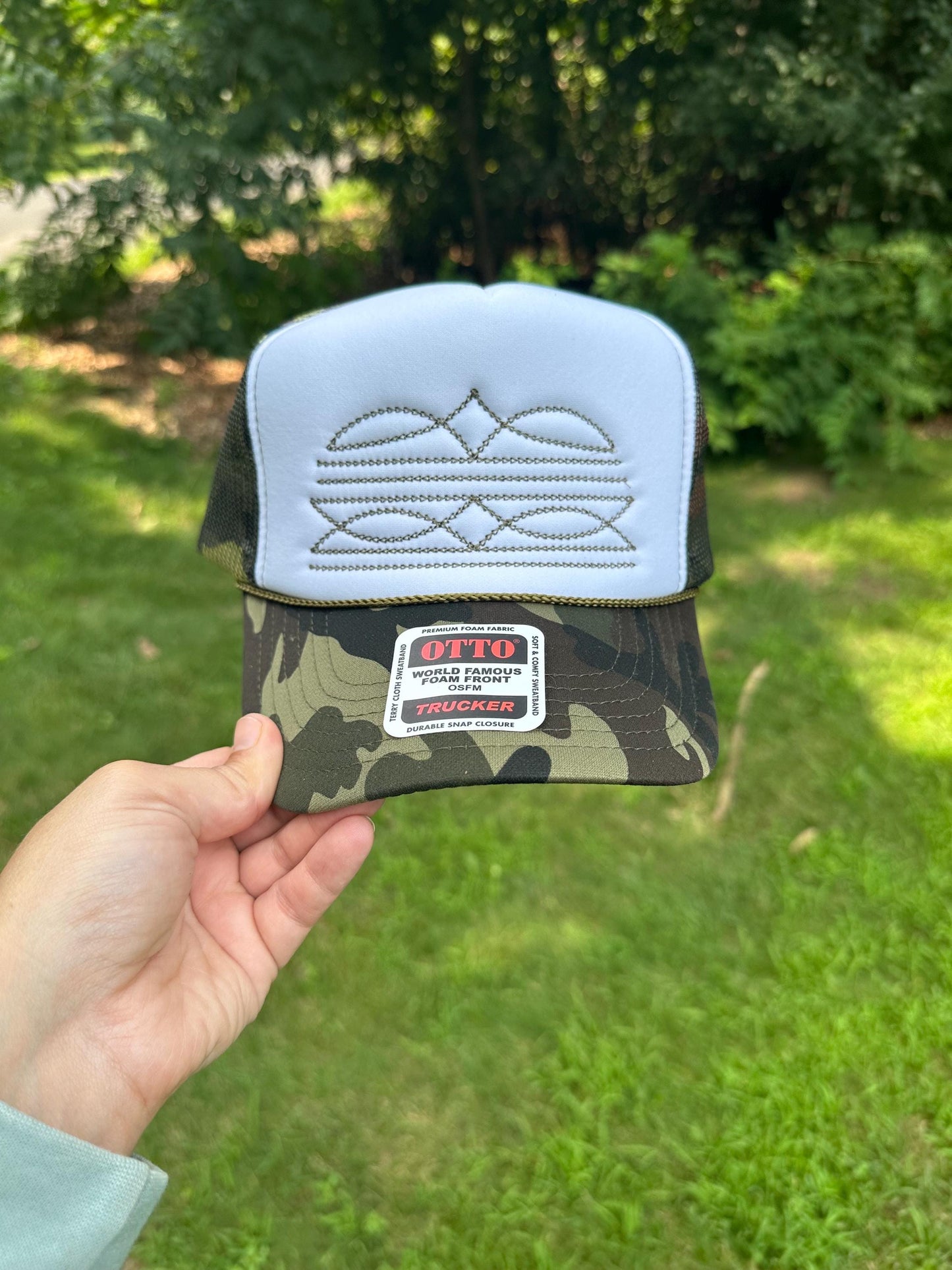 Boot Stitch Trucker Hat, Western Cowboy Trucker Hat, Funny Trucker Hat, Retro Trucker Hat