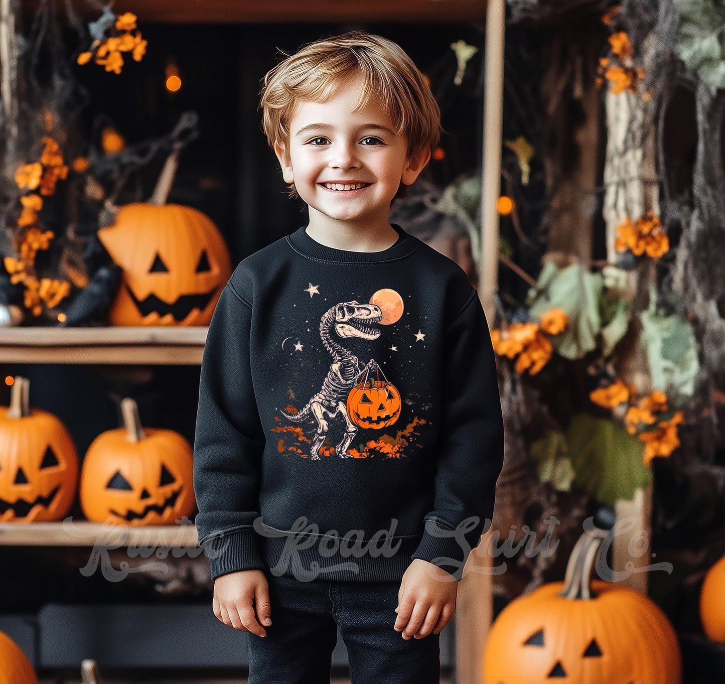 Dinosaur Halloween Sweatshirt, Halloween Sweatshirt, Kids Halloween Sweatshirt, Retro Halloween Sweatshirt, Ghost Neon Shirt