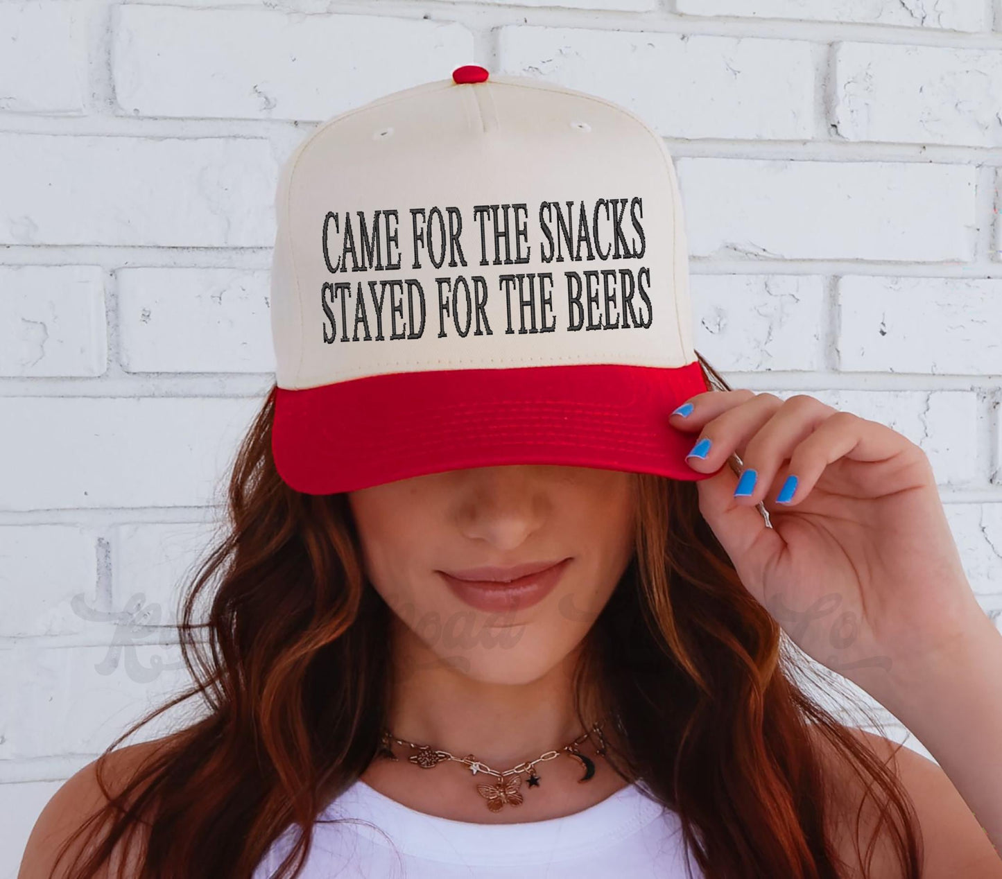 Game Day Trucker Hat, Came for the Snacks, Custom Embroidered Hat, Football Trucker Hat, Embroidered Team Hat, Custom Trucker Hat