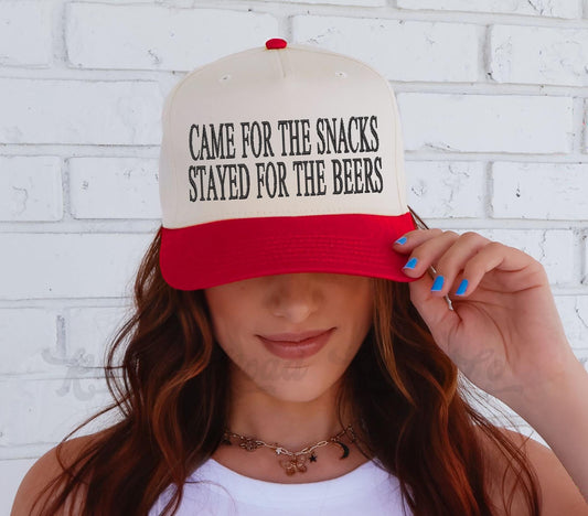 Game Day Trucker Hat, Came for the Snacks, Custom Embroidered Hat, Football Trucker Hat, Embroidered Team Hat, Custom Trucker Hat