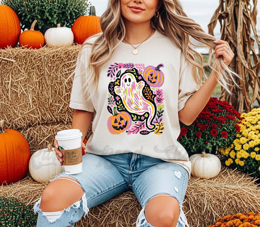 Retro Ghost Halloween Shirt, Halloween Shirt, Comfort Colors Halloween Shirt, Womens Halloween Shirt