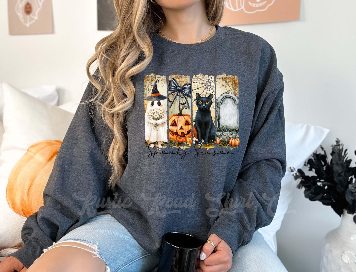 Cat Halloween Sweatshirt, Halloween Sweatshirt, Vintage Halloween Sweatshirt, Retro Halloween Sweatshirt, Toddler Halloween Sweatshirt