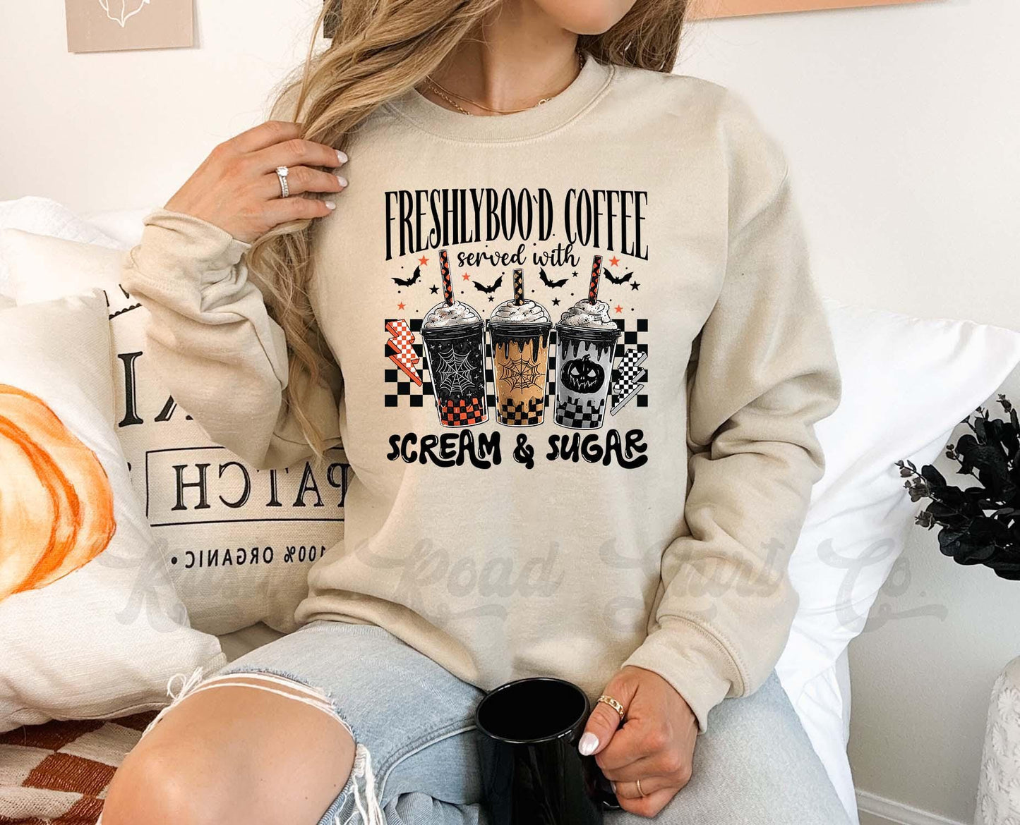 Coffee Halloween Sweatshirt, Halloween Sweatshirt, Vintage Halloween Sweatshirt, Retro Halloween Sweatshirt, Toddler Halloween Sweatshirt