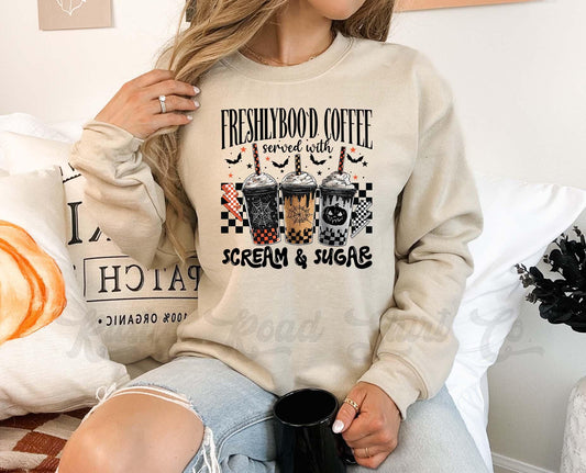 Coffee Halloween Sweatshirt, Halloween Sweatshirt, Vintage Halloween Sweatshirt, Retro Halloween Sweatshirt, Toddler Halloween Sweatshirt