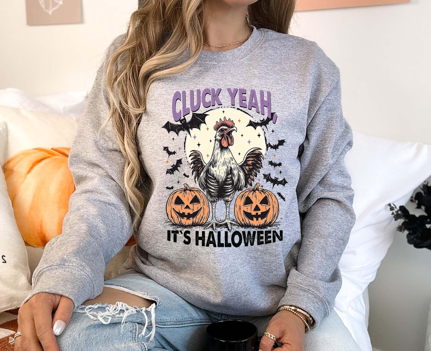 Chicken Halloween Sweatshirt, Women's Halloween Sweatshirt, Retro Halloween Sweatshirt, Toddler Halloween Sweatshirt