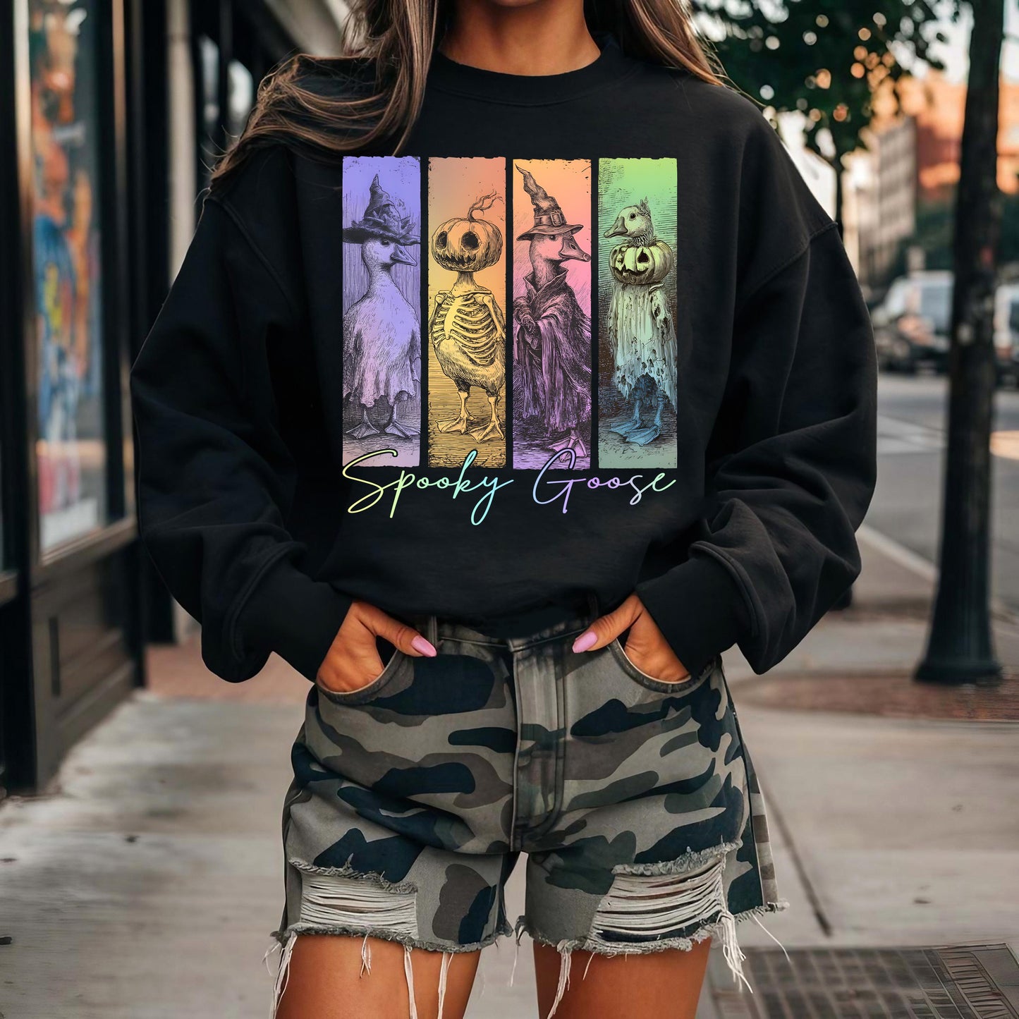 Goose Halloween Sweatshirt, Women's Halloween Sweatshirt, Retro Halloween Sweatshirt, Toddler Halloween Sweatshirt