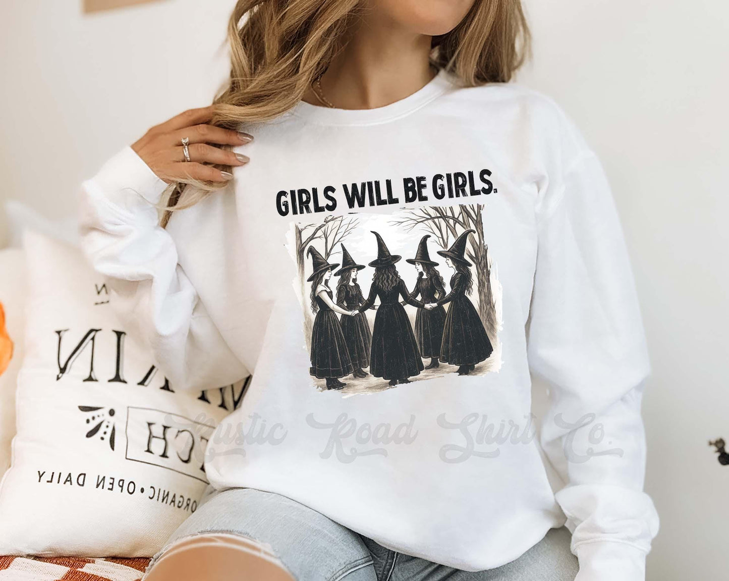 Girls Will Be Girls Halloween Sweatshirt, Women's Halloween Sweatshirt, Retro Halloween Sweatshirt, Toddler Halloween Sweatshirt