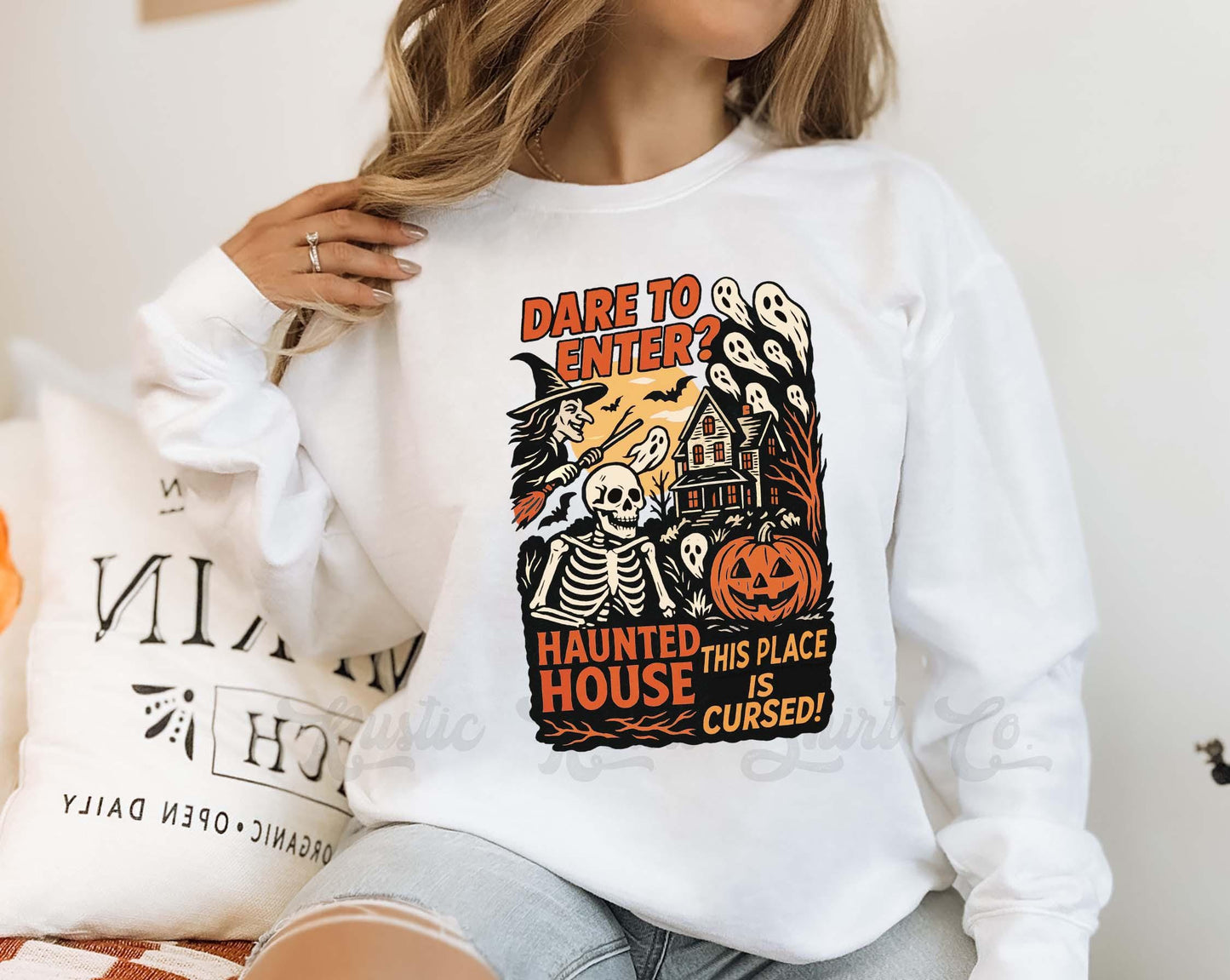 Haunted Halloween Sweatshirt, Women's Halloween Sweatshirt, Retro Halloween Sweatshirt, Toddler Halloween Sweatshirt