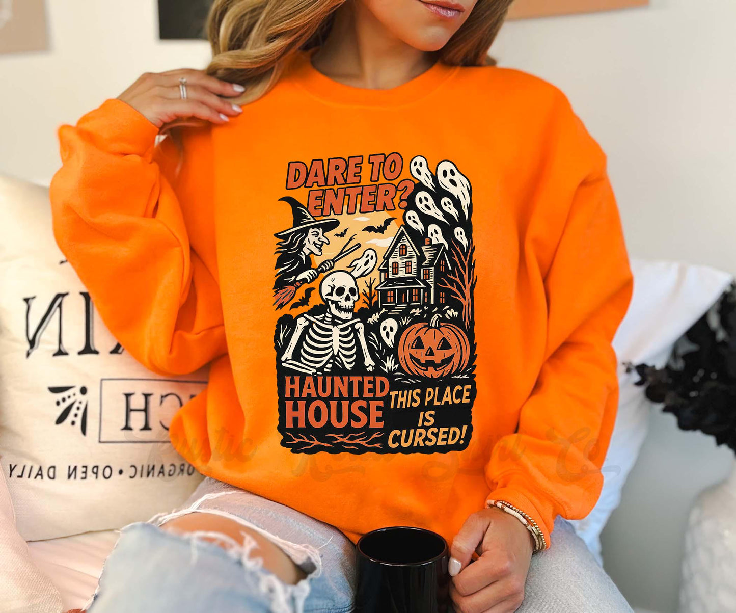 Haunted Halloween Sweatshirt, Women's Halloween Sweatshirt, Retro Halloween Sweatshirt, Toddler Halloween Sweatshirt