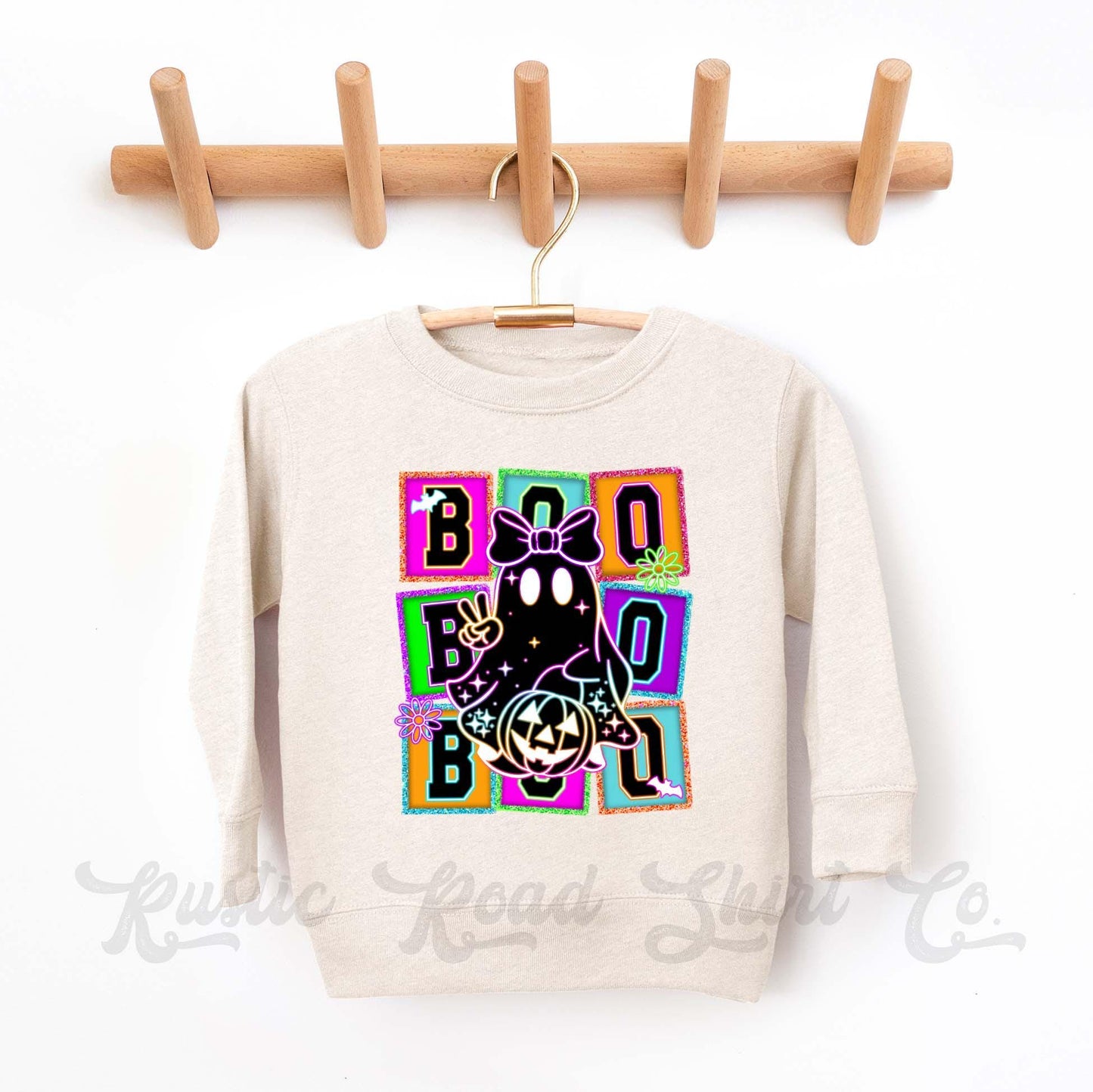 Boo Sweatshirt, Halloween Sweatshirt, Kids Halloween Sweatshirt, Retro Halloween Sweatshirt, Ghost Neon Shirt