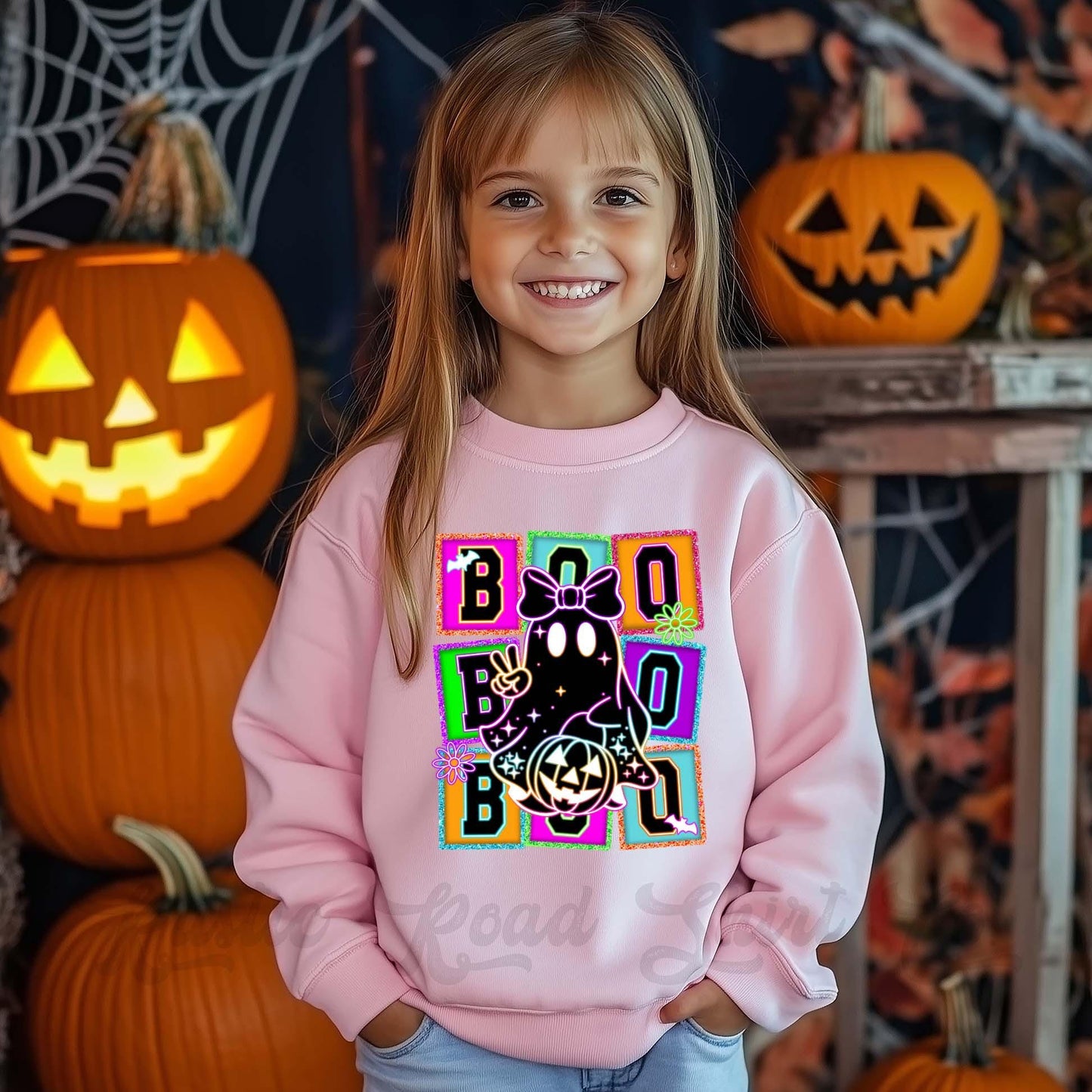 Boo Sweatshirt, Halloween Sweatshirt, Kids Halloween Sweatshirt, Retro Halloween Sweatshirt, Ghost Neon Shirt
