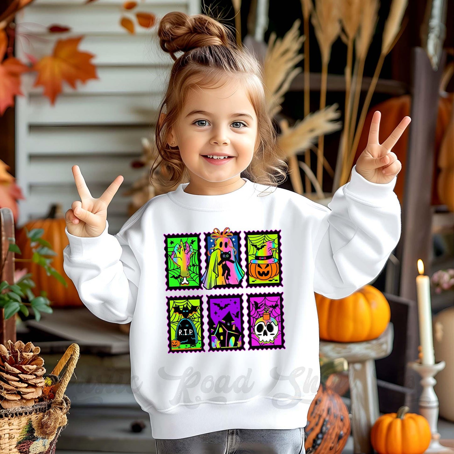 Girls Halloween Sweatshirt, Halloween Sweatshirt, Kids Halloween Sweatshirt, Retro Halloween Sweatshirt, Ghost Neon Shirt