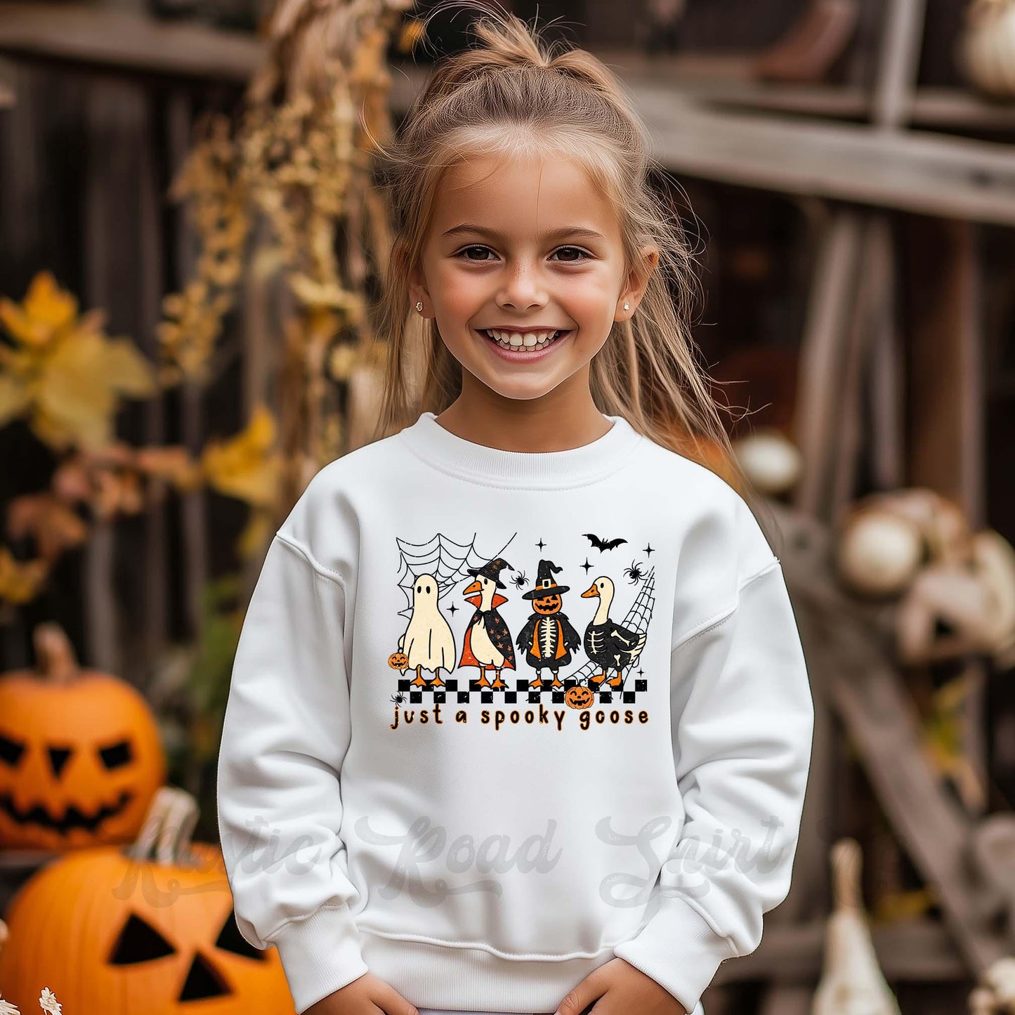 Spooky Goose Sweatshirt, Halloween Sweatshirt, Kids Halloween Sweatshirt, Retro Halloween Sweatshirt, Ghost Neon Shirt