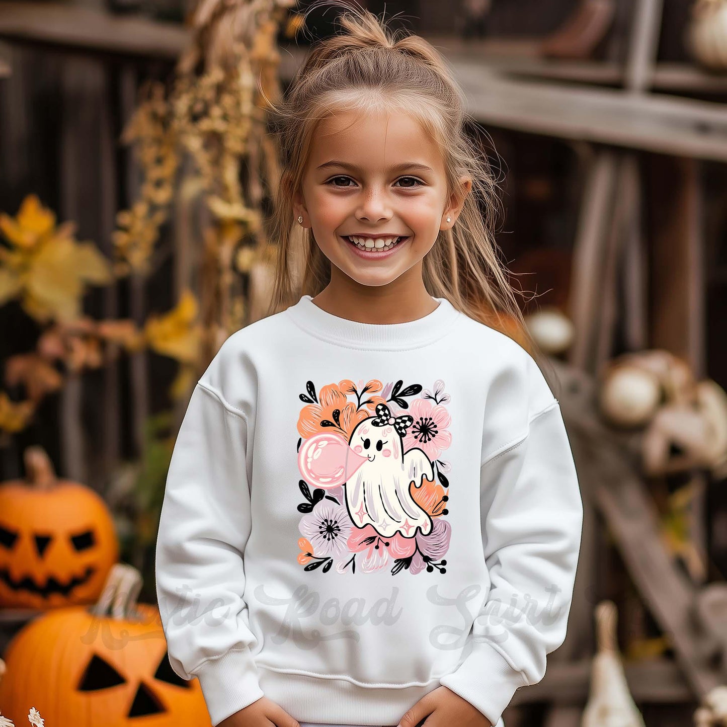 Ghost Girls Sweatshirt, Halloween Sweatshirt, Kids Halloween Sweatshirt, Retro Halloween Sweatshirt, Ghost Neon Shirt