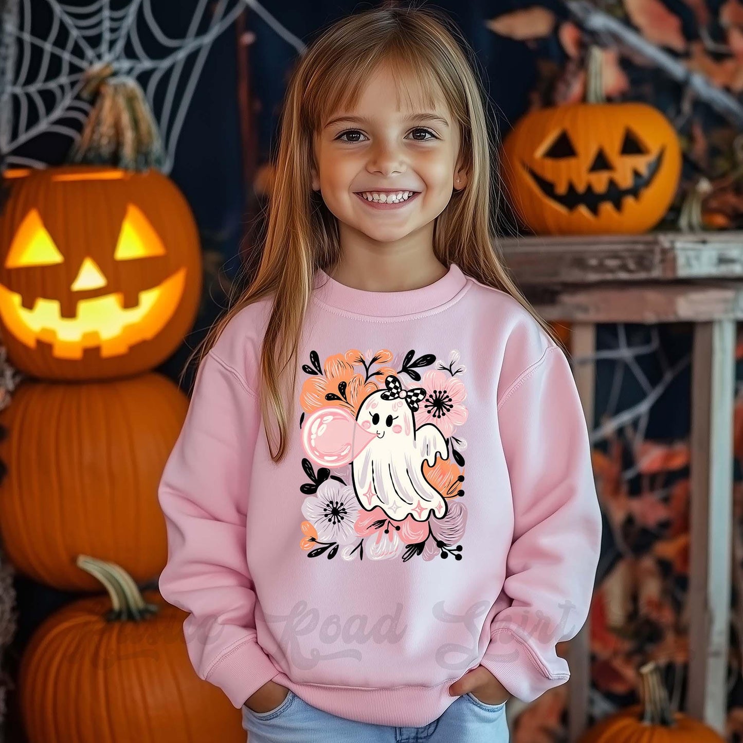 Ghost Girls Sweatshirt, Halloween Sweatshirt, Kids Halloween Sweatshirt, Retro Halloween Sweatshirt, Ghost Neon Shirt