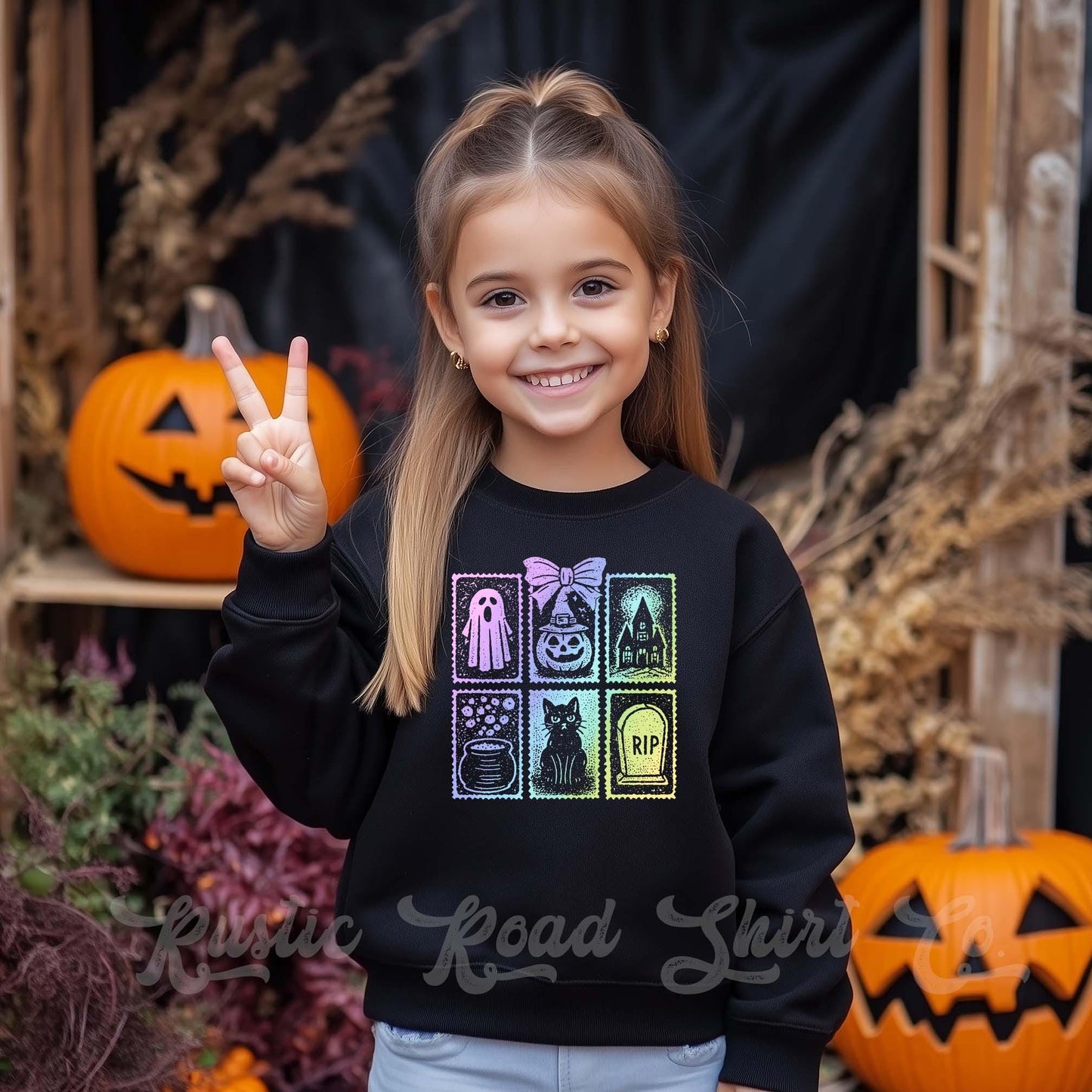 Toddler Halloween Sweatshirt, Halloween Sweatshirt, Kids Halloween Sweatshirt, Retro Halloween Sweatshirt, Ghost Neon Shirt