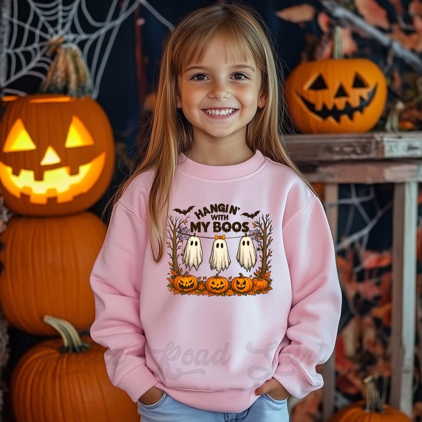 Hanging with my Boos Halloween Sweatshirt, Halloween Sweatshirt, Kids Halloween Sweatshirt, Retro Halloween Sweatshirt, Ghost Neon Shirt