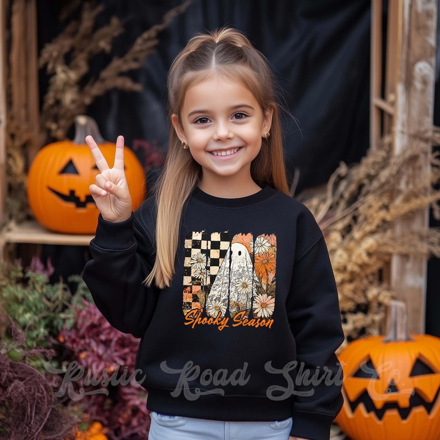 Spooky Season Sweatshirt, Halloween Sweatshirt, Kids Halloween Sweatshirt, Retro Halloween Sweatshirt, Ghost Neon Shirt