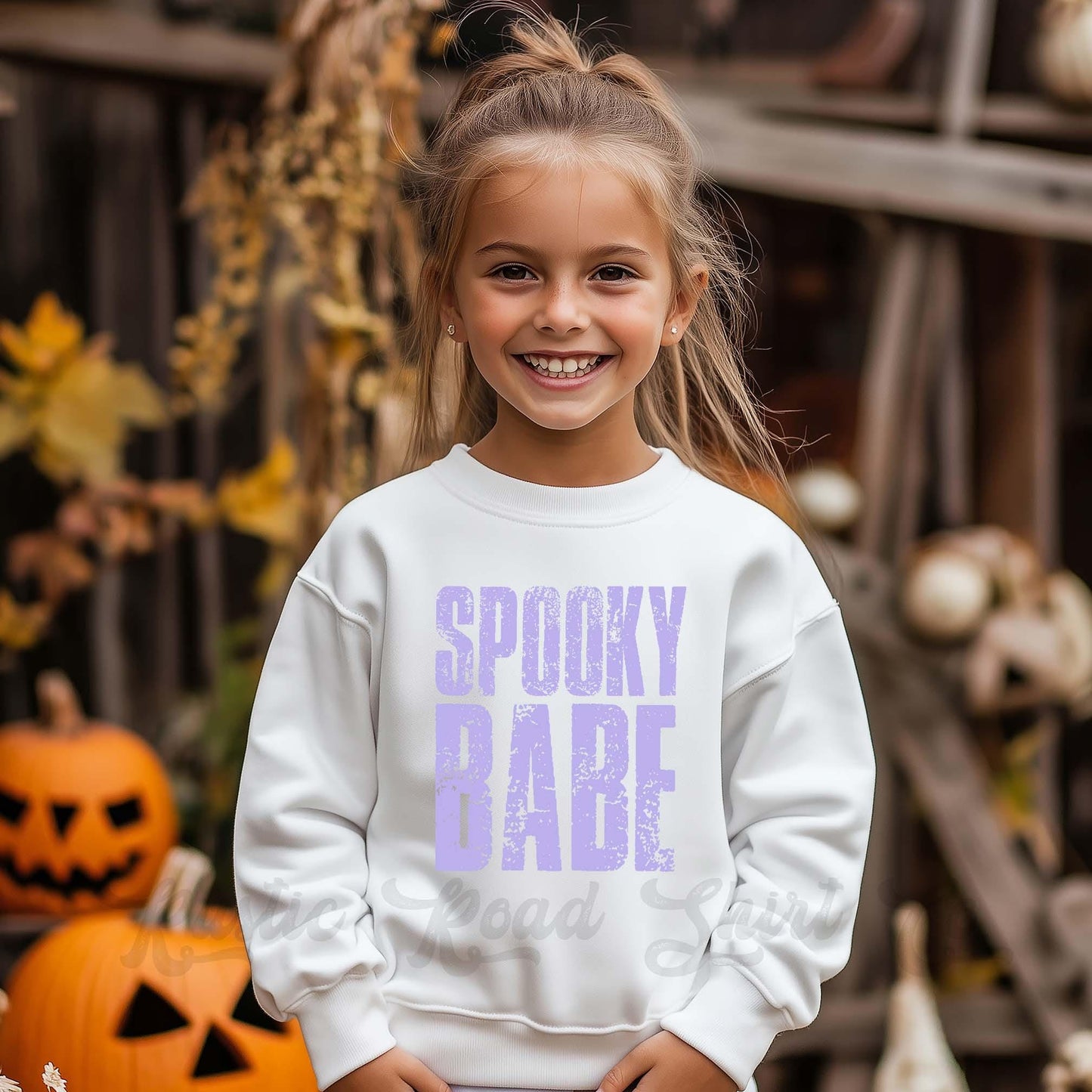 Spooky Babe Sweatshirt, Halloween Sweatshirt, Kids Halloween Sweatshirt, Retro Halloween Sweatshirt, Ghost Neon Shirt