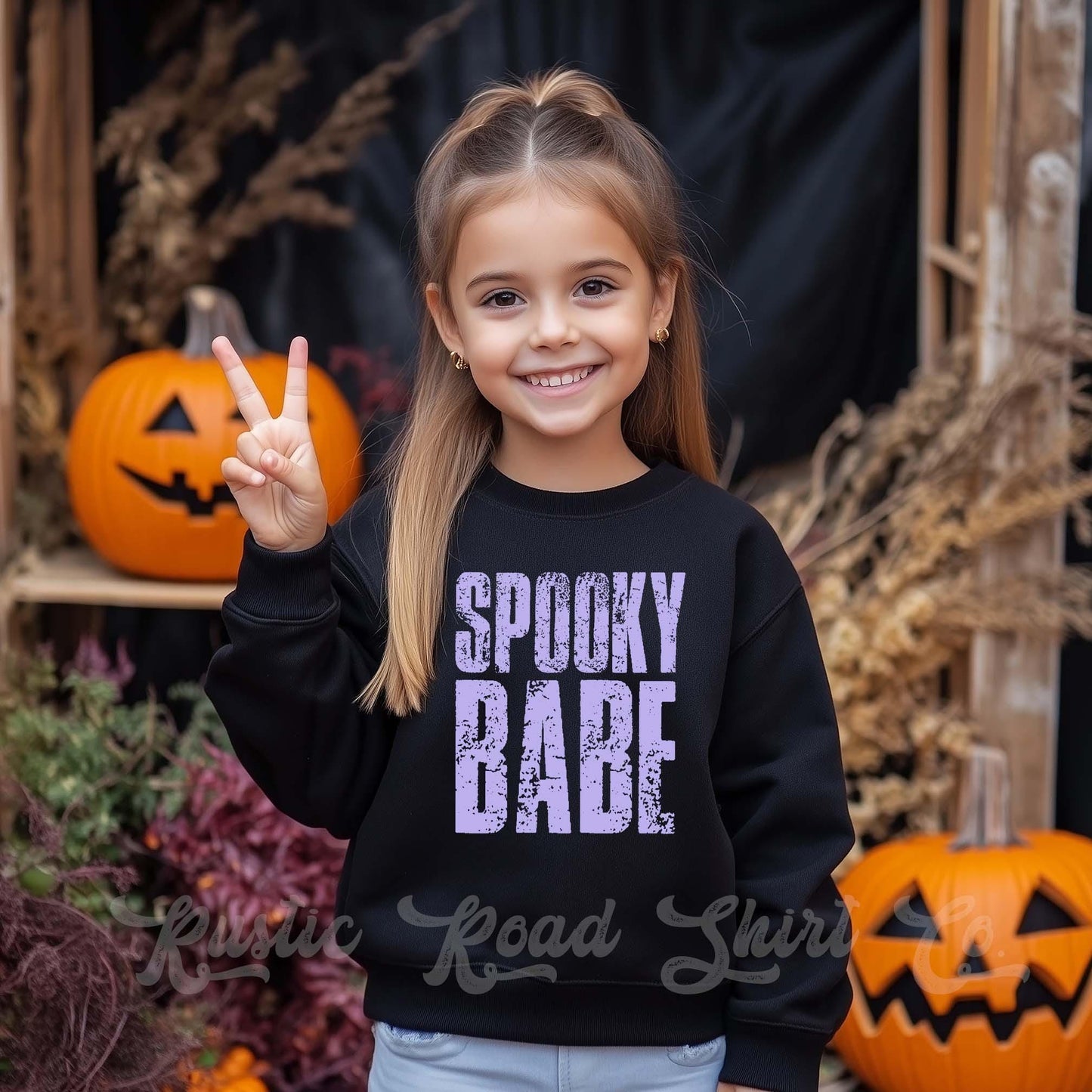 Spooky Babe Sweatshirt, Halloween Sweatshirt, Kids Halloween Sweatshirt, Retro Halloween Sweatshirt, Ghost Neon Shirt