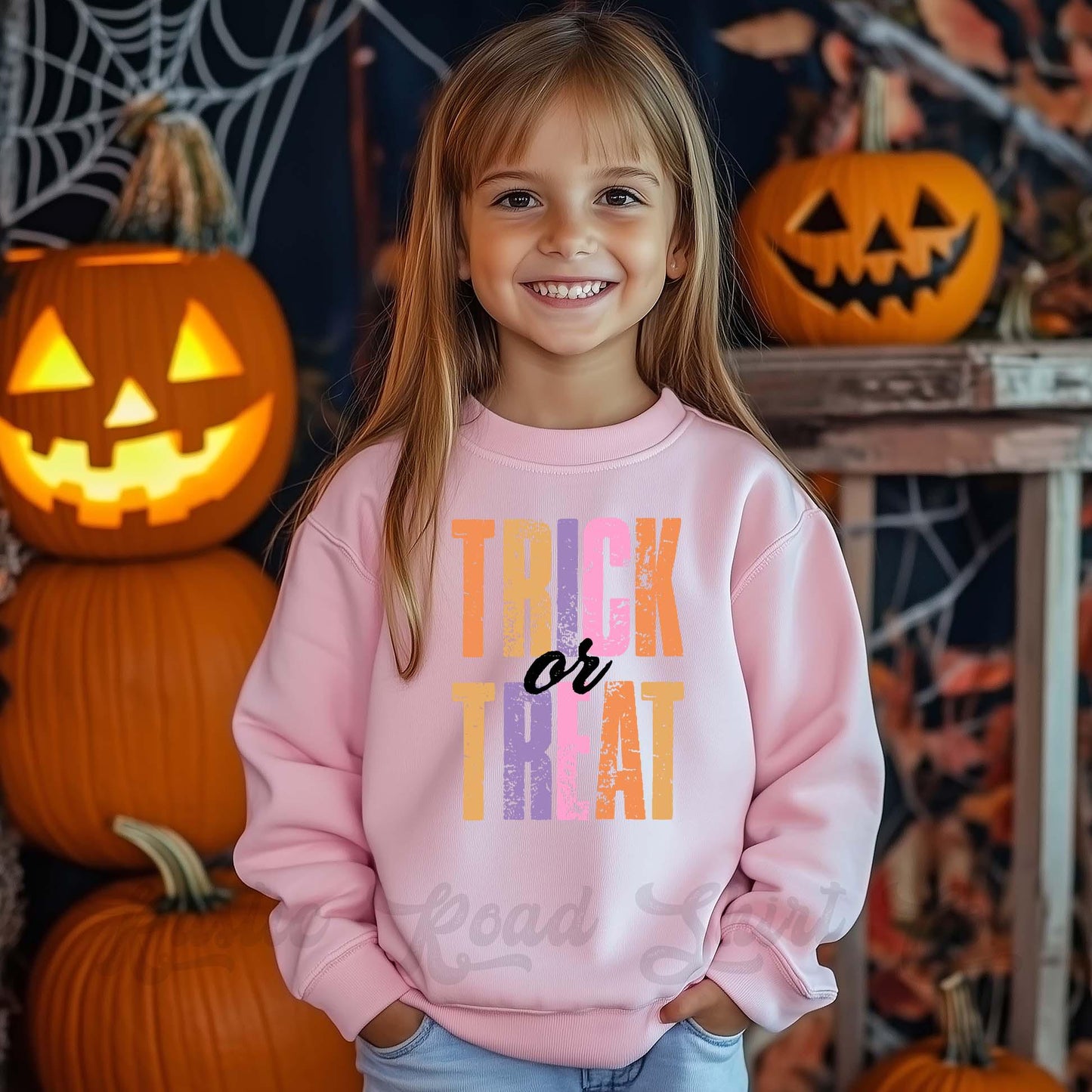 Trick or Treat Sweatshirt, Halloween Sweatshirt, Kids Halloween Sweatshirt, Retro Halloween Sweatshirt, Ghost Neon Shirt