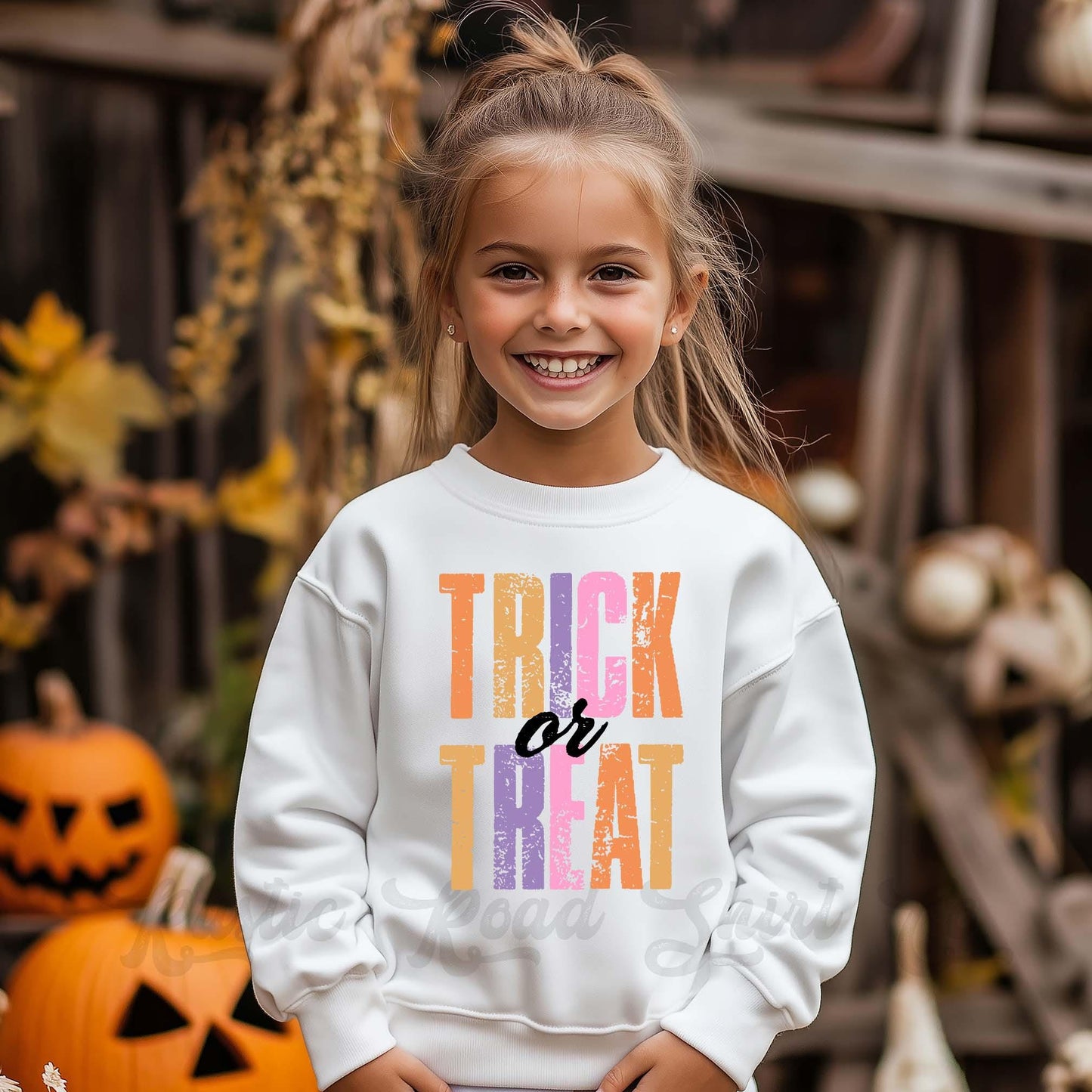 Trick or Treat Sweatshirt, Halloween Sweatshirt, Kids Halloween Sweatshirt, Retro Halloween Sweatshirt, Ghost Neon Shirt