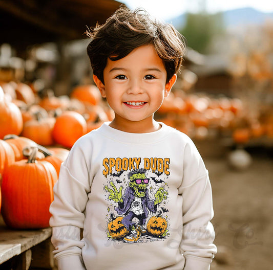 Spooky Dude Sweatshirt, Halloween Sweatshirt, Kids Halloween Sweatshirt, Retro Halloween Sweatshirt, Ghost Neon Shirt