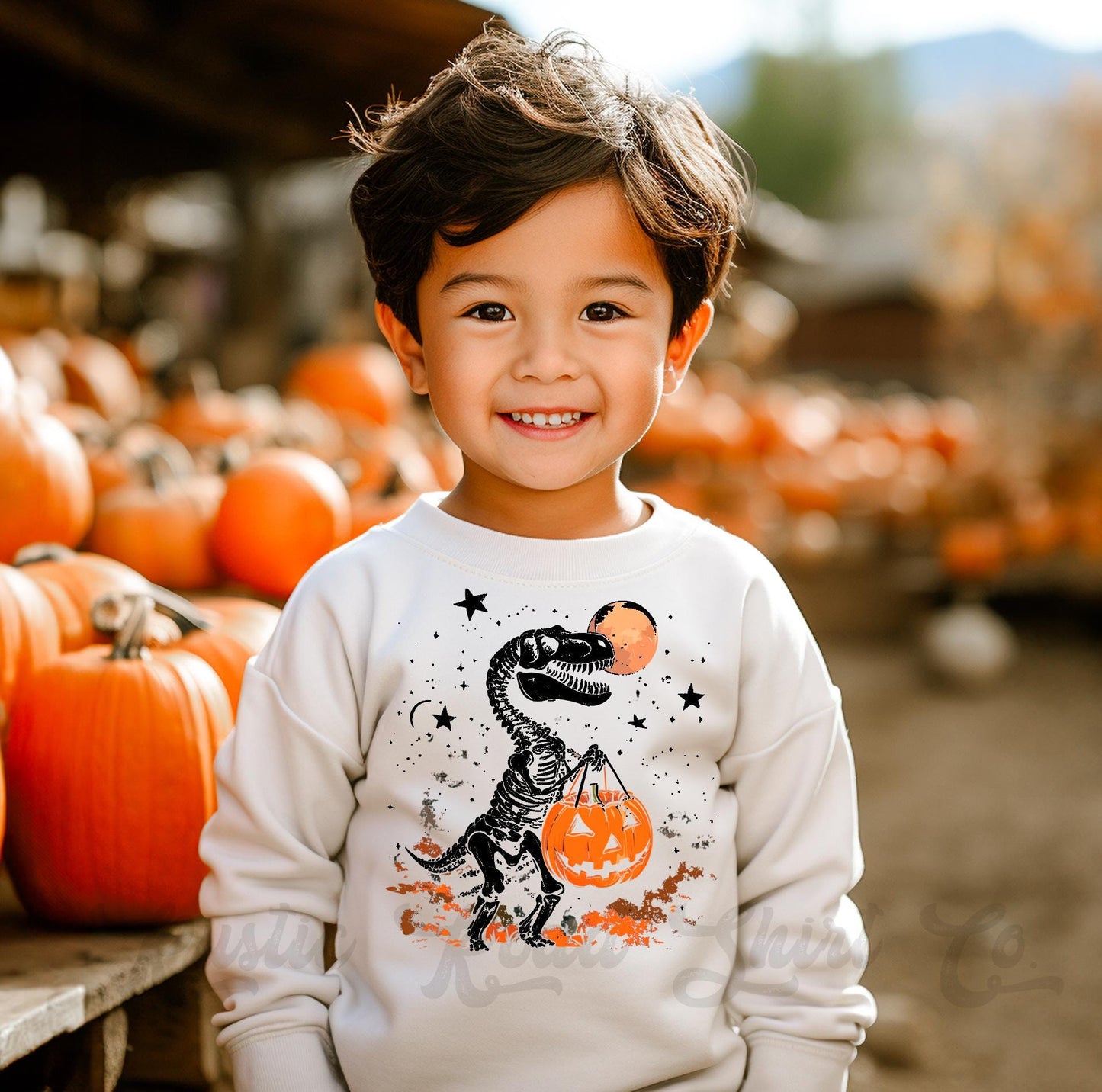 Dinosaur Halloween Sweatshirt, Halloween Sweatshirt, Kids Halloween Sweatshirt, Retro Halloween Sweatshirt, Ghost Neon Shirt