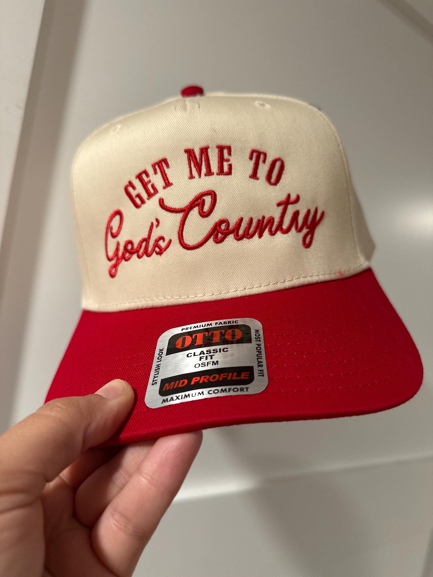 Get Me to God's Country Hat, Western Embroidered Trucker Hat, Funny Trucker Hat, Retro Trucker Hat