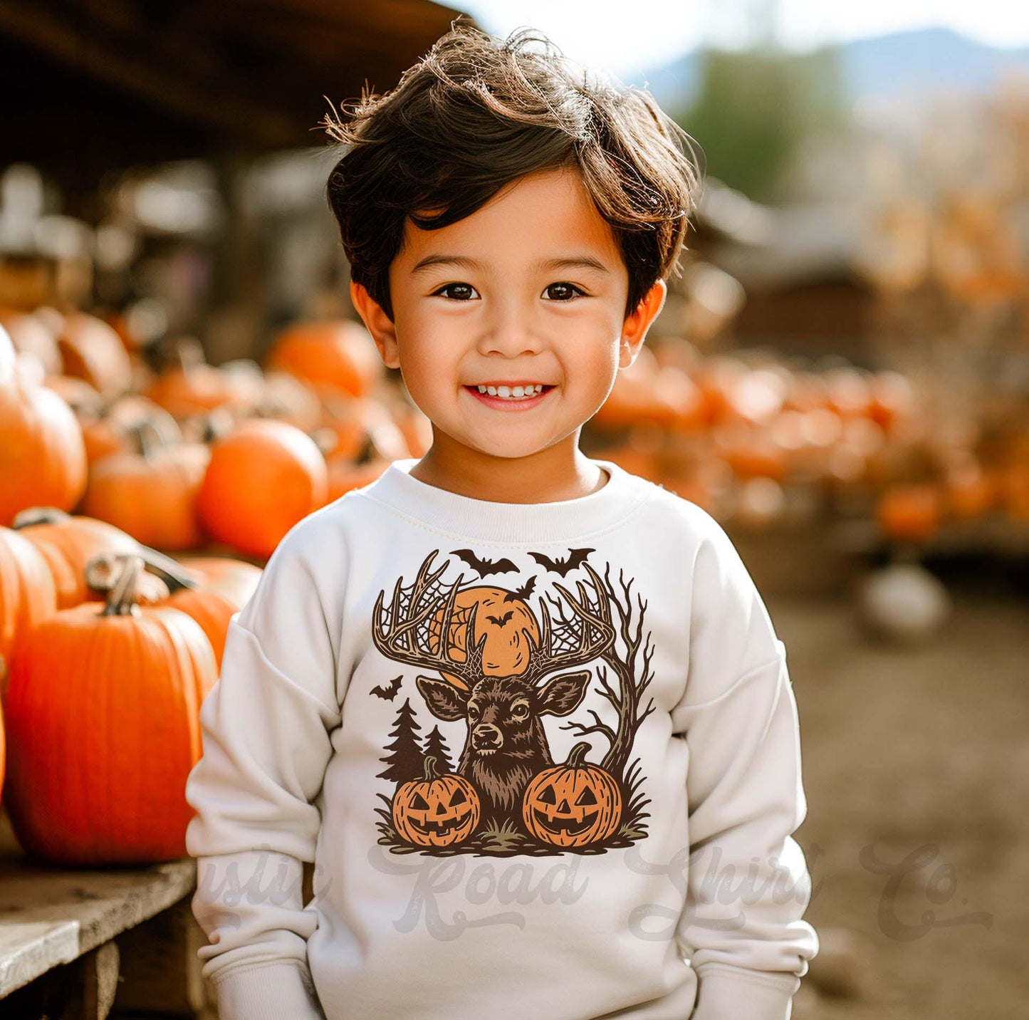 Deer Halloween Sweatshirt, Halloween Sweatshirt, Kids Halloween Sweatshirt, Retro Halloween Sweatshirt, Ghost Neon Shirt