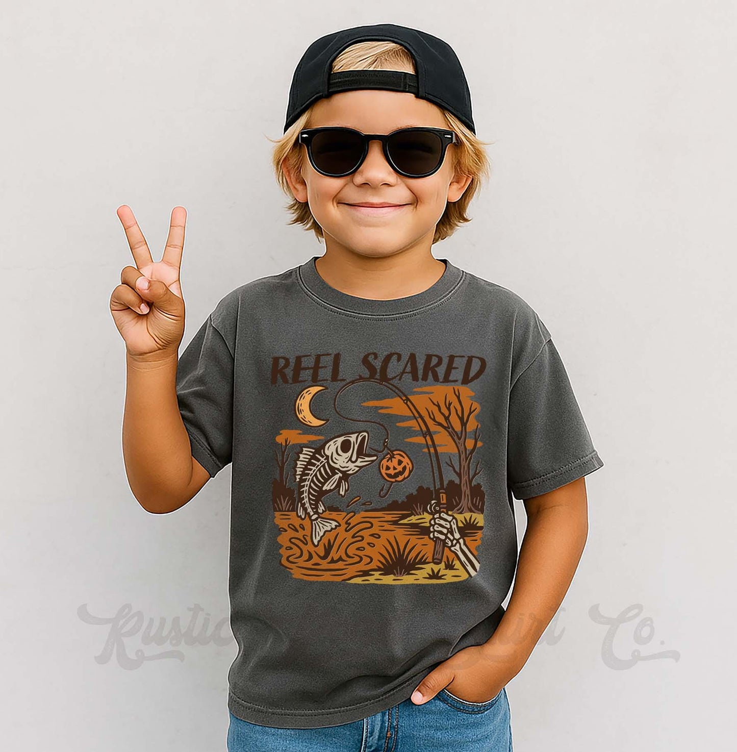 Toddler Fishing Halloween Shirt, Halloween Boys T-Shirt, Boys Boo Shirt, Youth Halloween Shirt