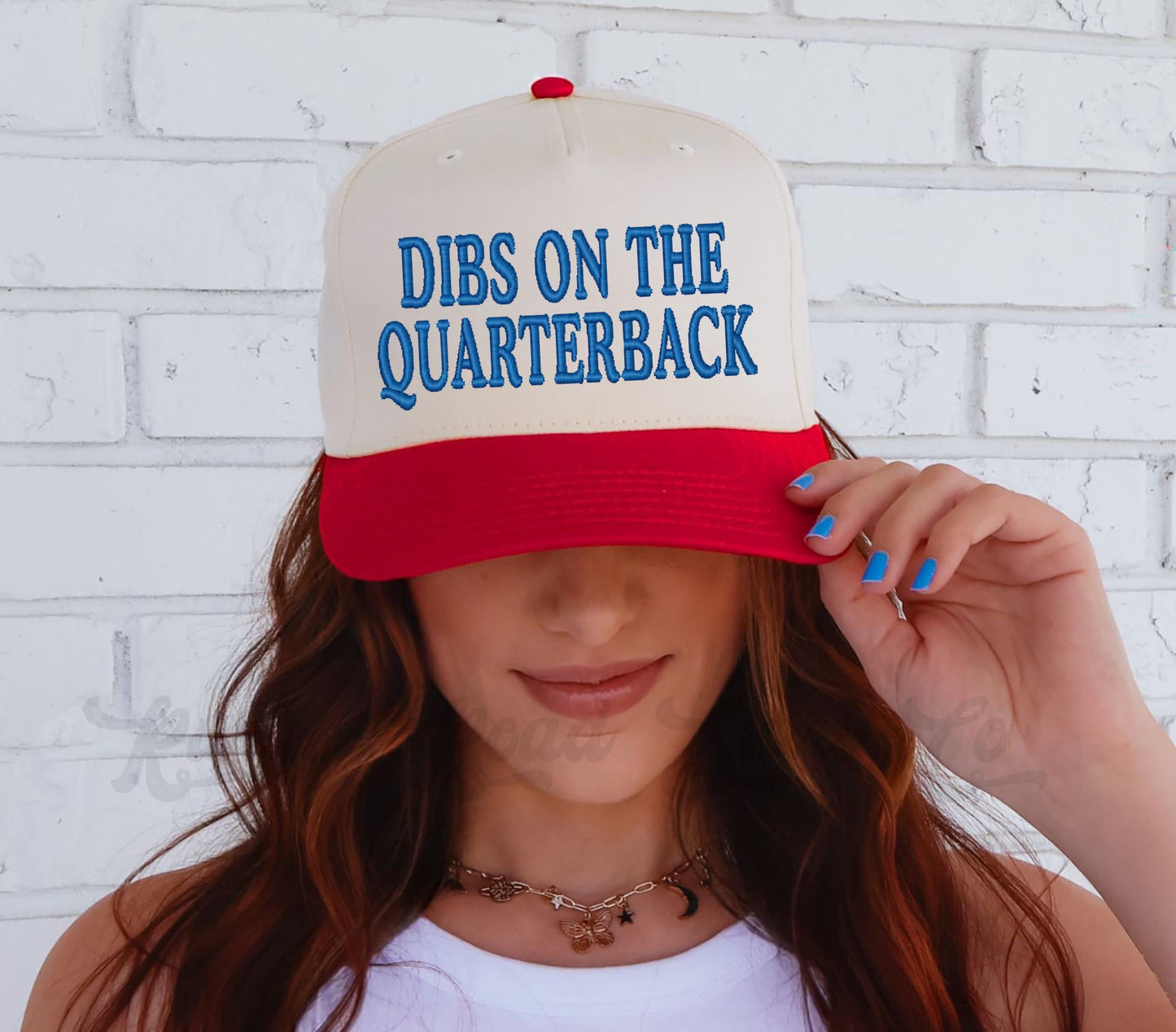 Dibs on the Quarterback Hat, Custom Embroidered Hat, Football Trucker Hat, Embroidered Team Hat, Custom Trucker Hat