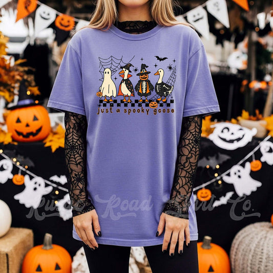 Just a Spooky Goose Shirt, Halloween Goose Shirt, Comfort Colors Halloween Shirt, Womens Halloween Shirt
