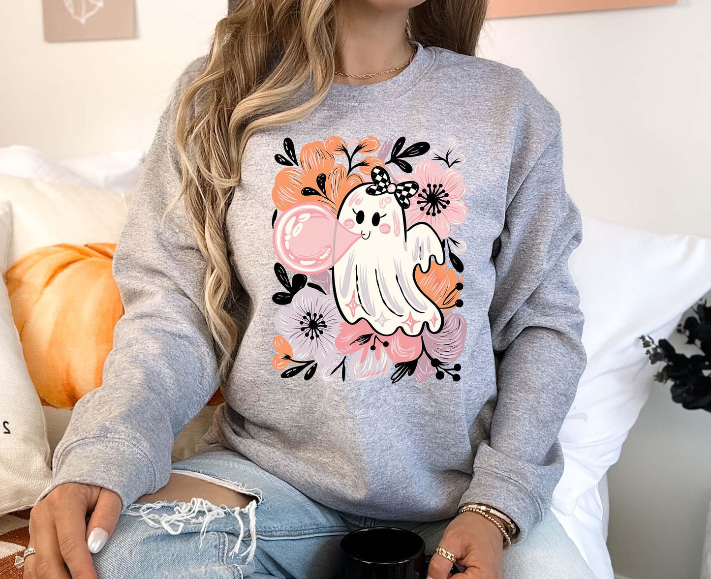 Ghost Halloween Sweatshirt, Vintage Halloween Sweatshirt, Retro Halloween Sweatshirt, Toddler Halloween Sweatshirt