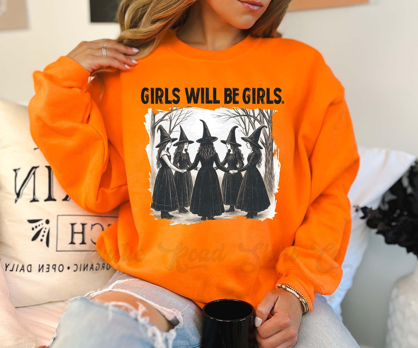 Girls Will Be Girls Halloween Sweatshirt, Women's Halloween Sweatshirt, Retro Halloween Sweatshirt, Toddler Halloween Sweatshirt