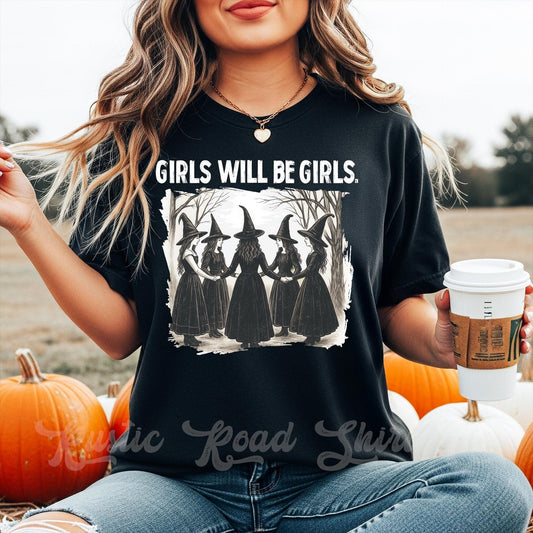 Girls will be Girls Halloween shirt, Funny Halloween Shirt, Comfort Colors Halloween Shirt, Womens Halloween Shirt
