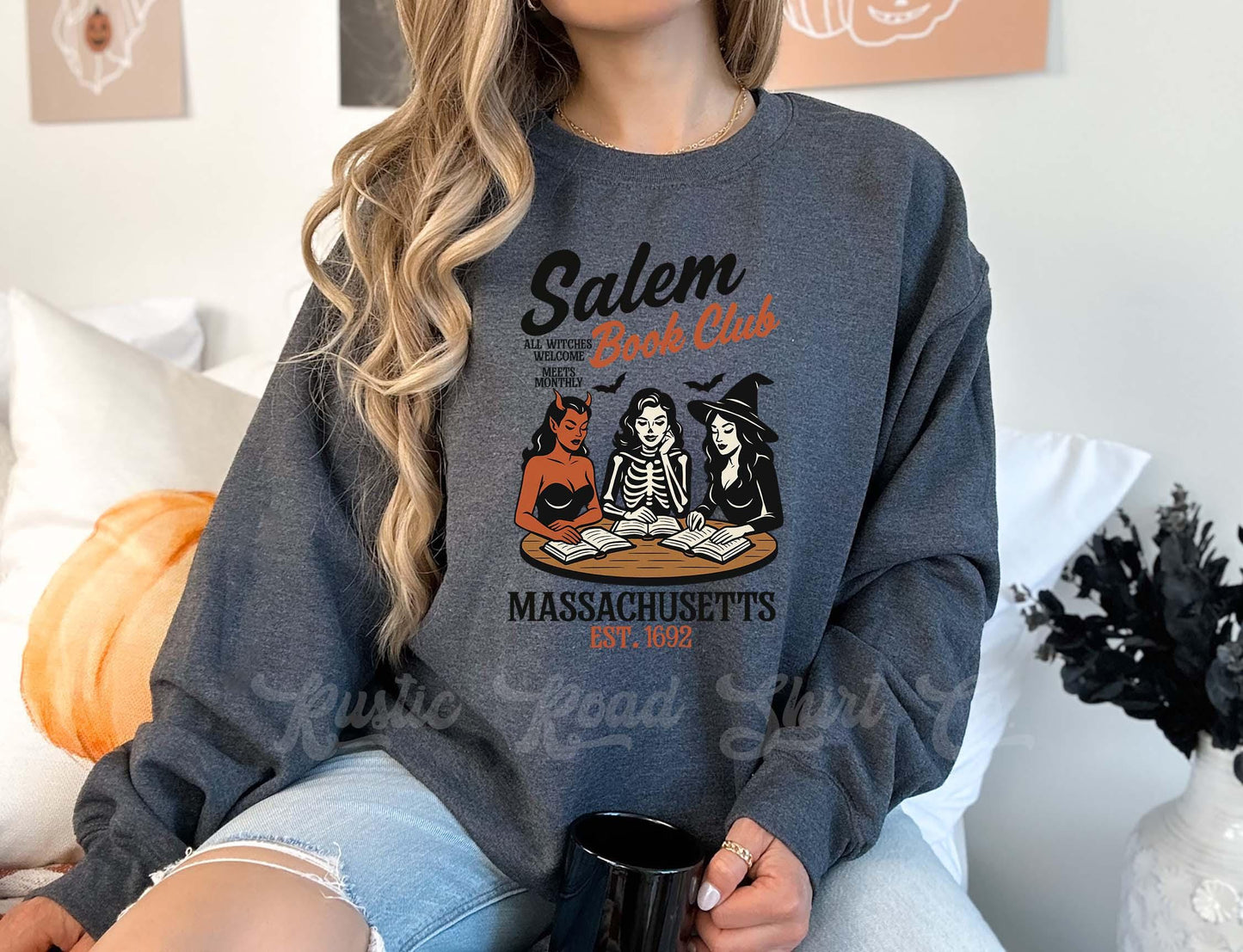 Book Halloween Sweatshirt, Women's Halloween Sweatshirt, Retro Halloween Sweatshirt, Toddler Halloween Sweatshirt