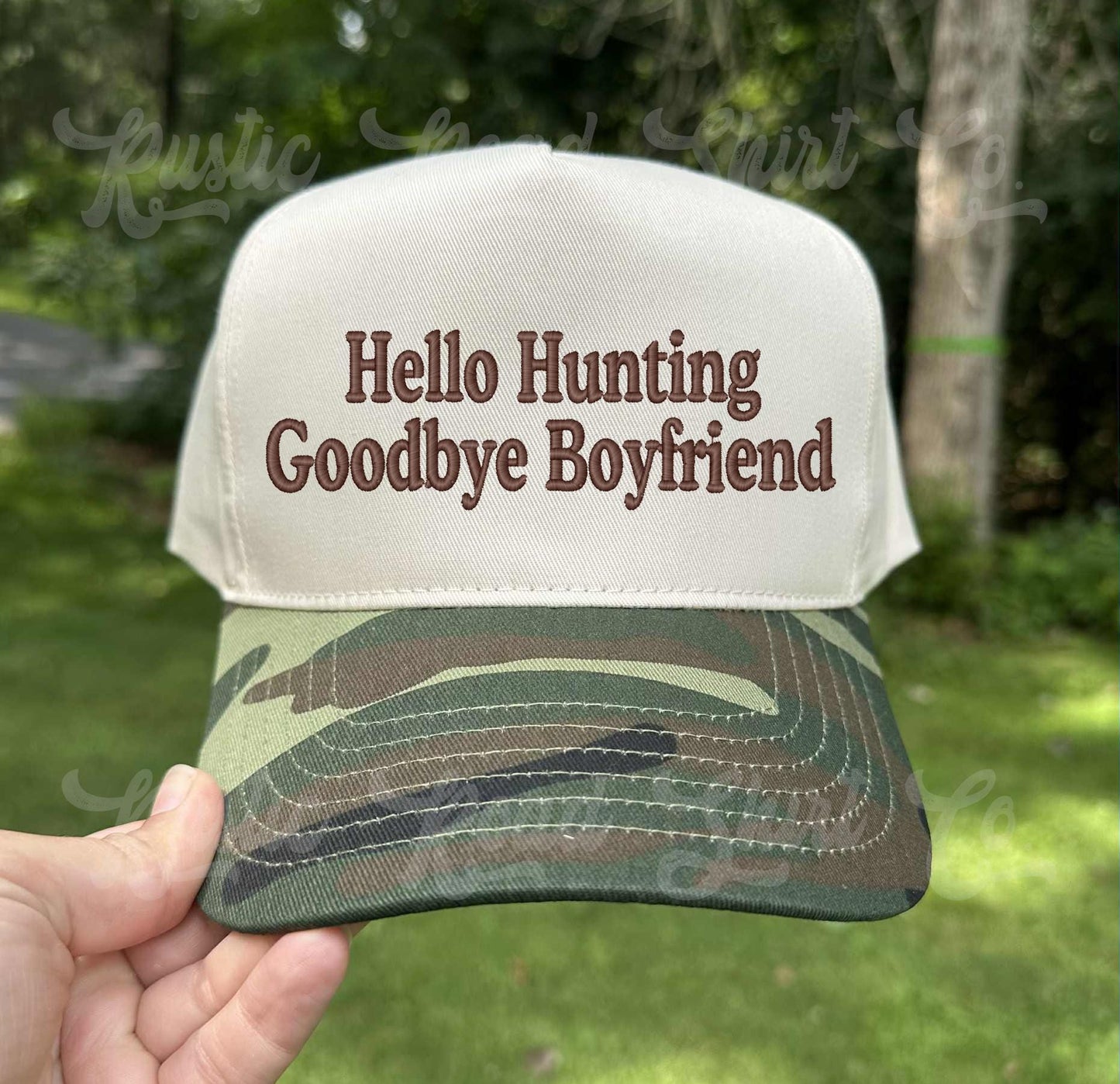 Hello Hunting Season Hat, Embroidered Hunting Hat, Canvas Hat, Camo Embroidered Hat, Funny Hunting Hat