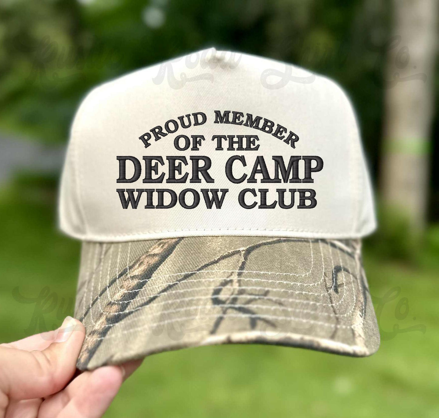 Deer Camo Widow Hat, Funny Deer Hunting Hat, Embroidered Hunting Hat, Canvas Hat, Camo Embroidered Hat, Funny Hunting Hat