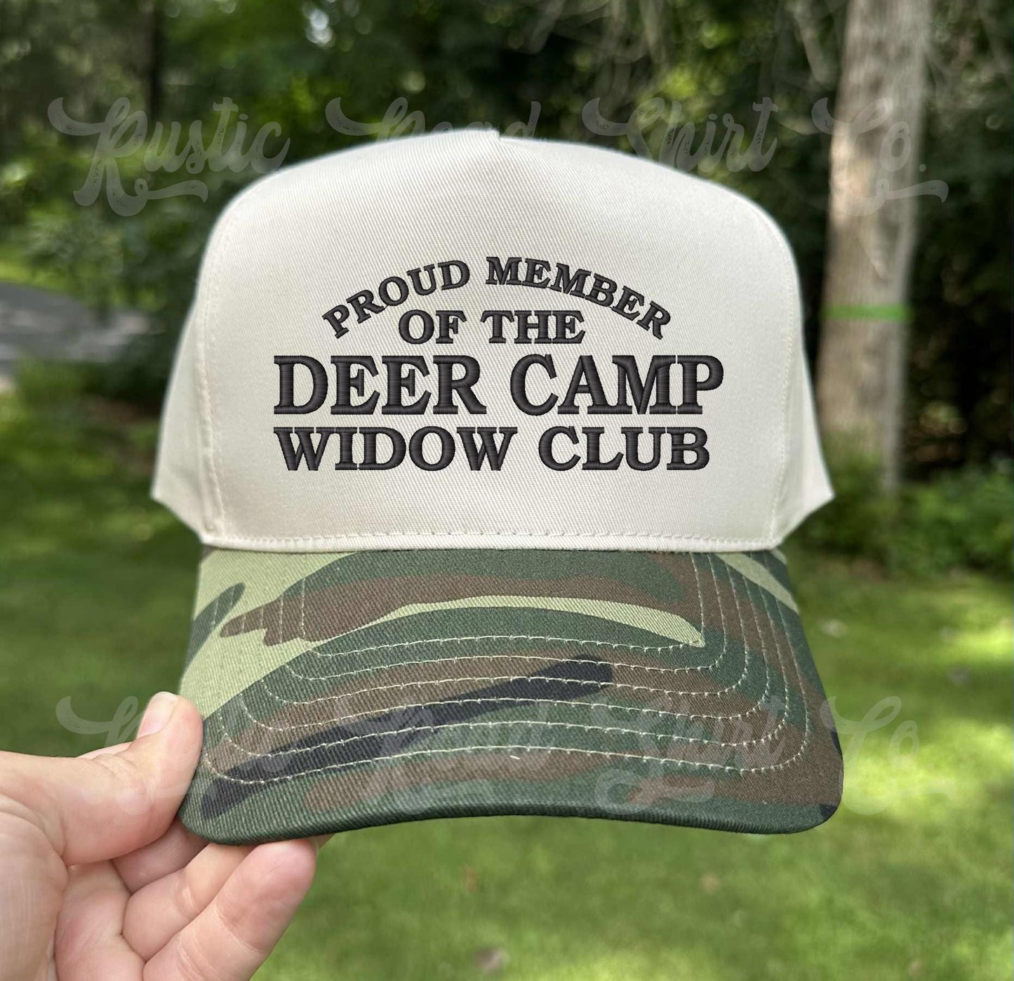 Deer Camo Widow Hat, Funny Deer Hunting Hat, Embroidered Hunting Hat, Canvas Hat, Camo Embroidered Hat, Funny Hunting Hat