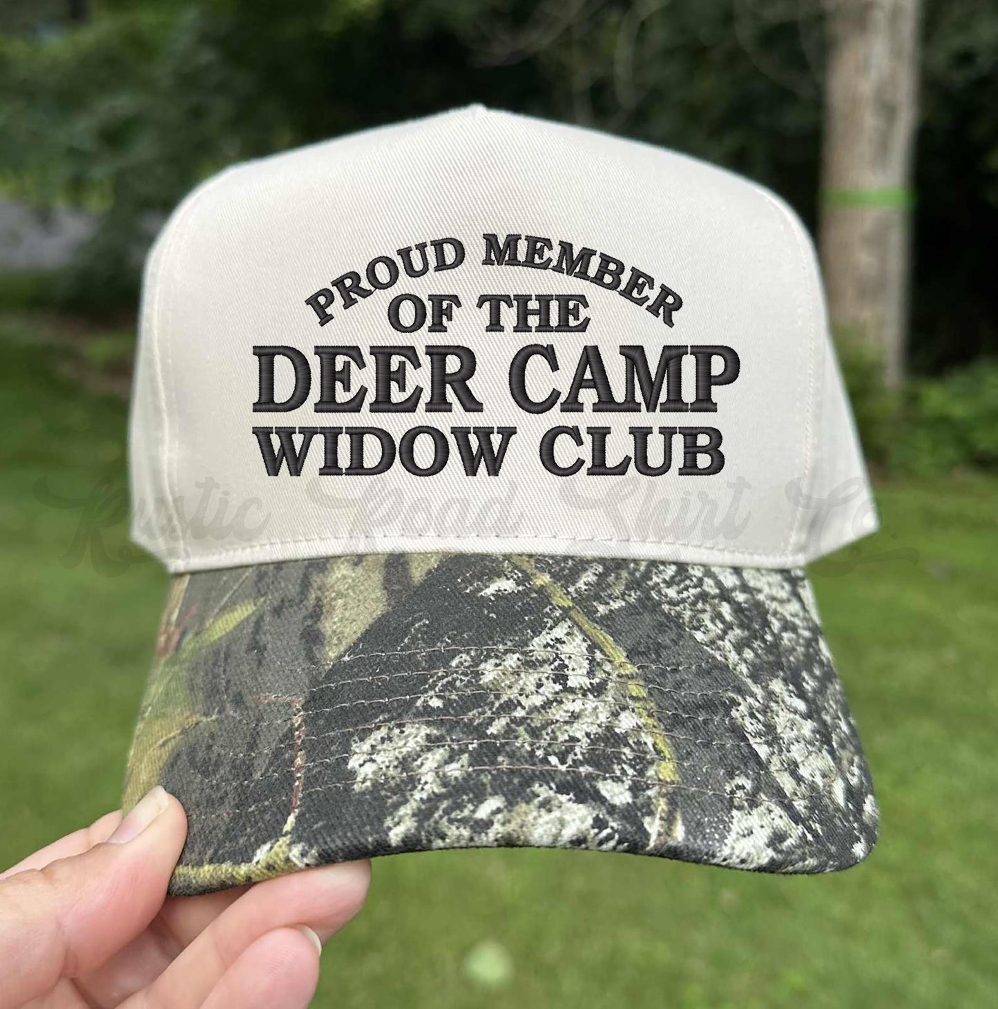 Deer Camo Widow Hat, Funny Deer Hunting Hat, Embroidered Hunting Hat, Canvas Hat, Camo Embroidered Hat, Funny Hunting Hat