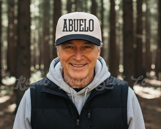 Abuelo Embroidered Hat, Abuelo Gift, Grandparents Gift, Puff Print Trucker Hat, Embroidered Team Hat, Custom Trucker Hat
