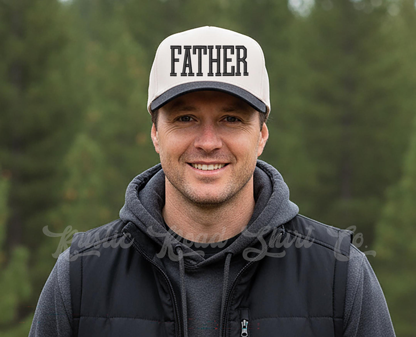 Father Embroidered Hat, Father's Day Gift, Dad Gift, Puff Print Trucker Hat, Personalized Hat, Custom Trucker Hat
