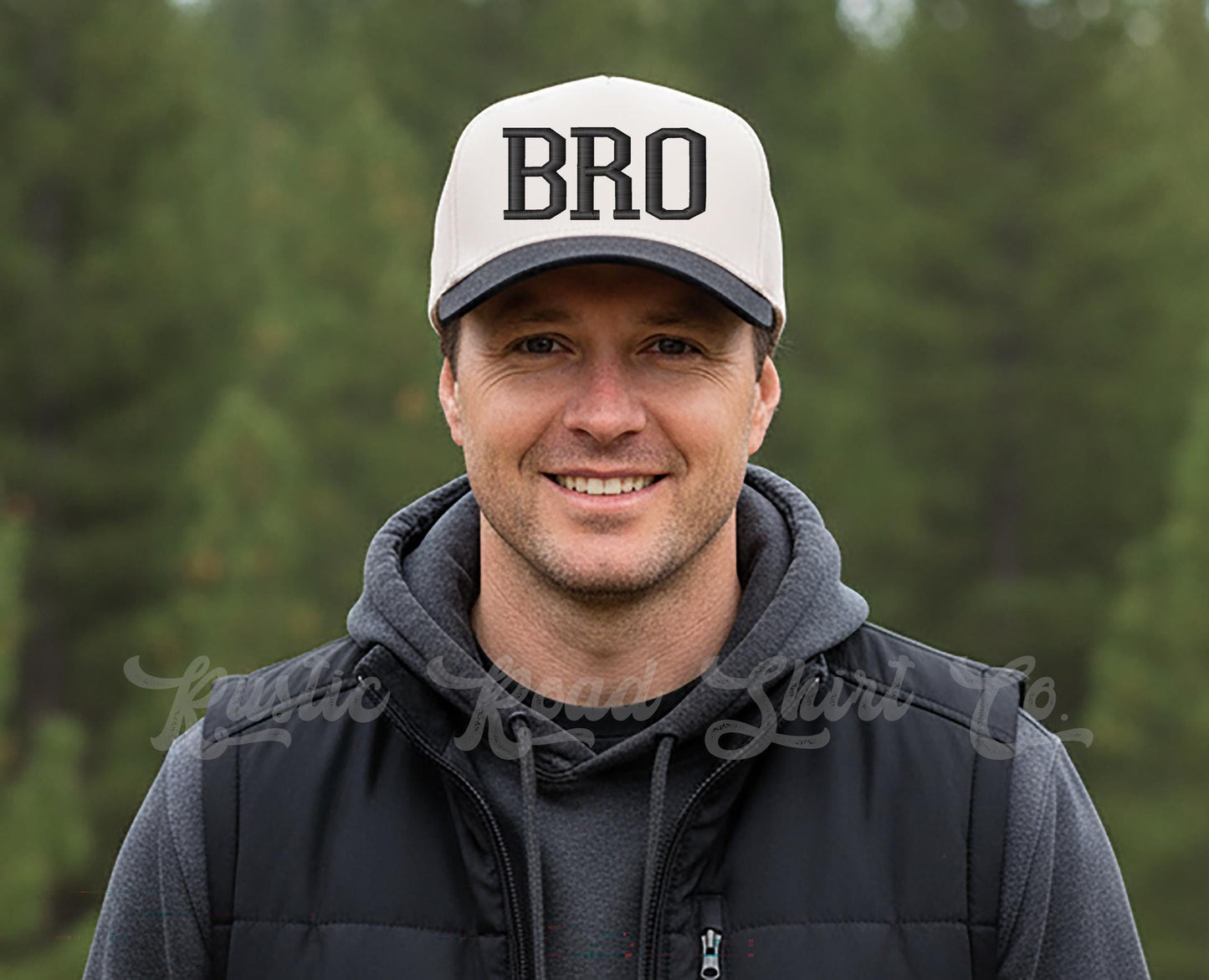 Bro Embroidered Hat, Brother Gift, Dad Gift, Puff Print Trucker Hat, Personalized Hat, Custom Trucker Hat