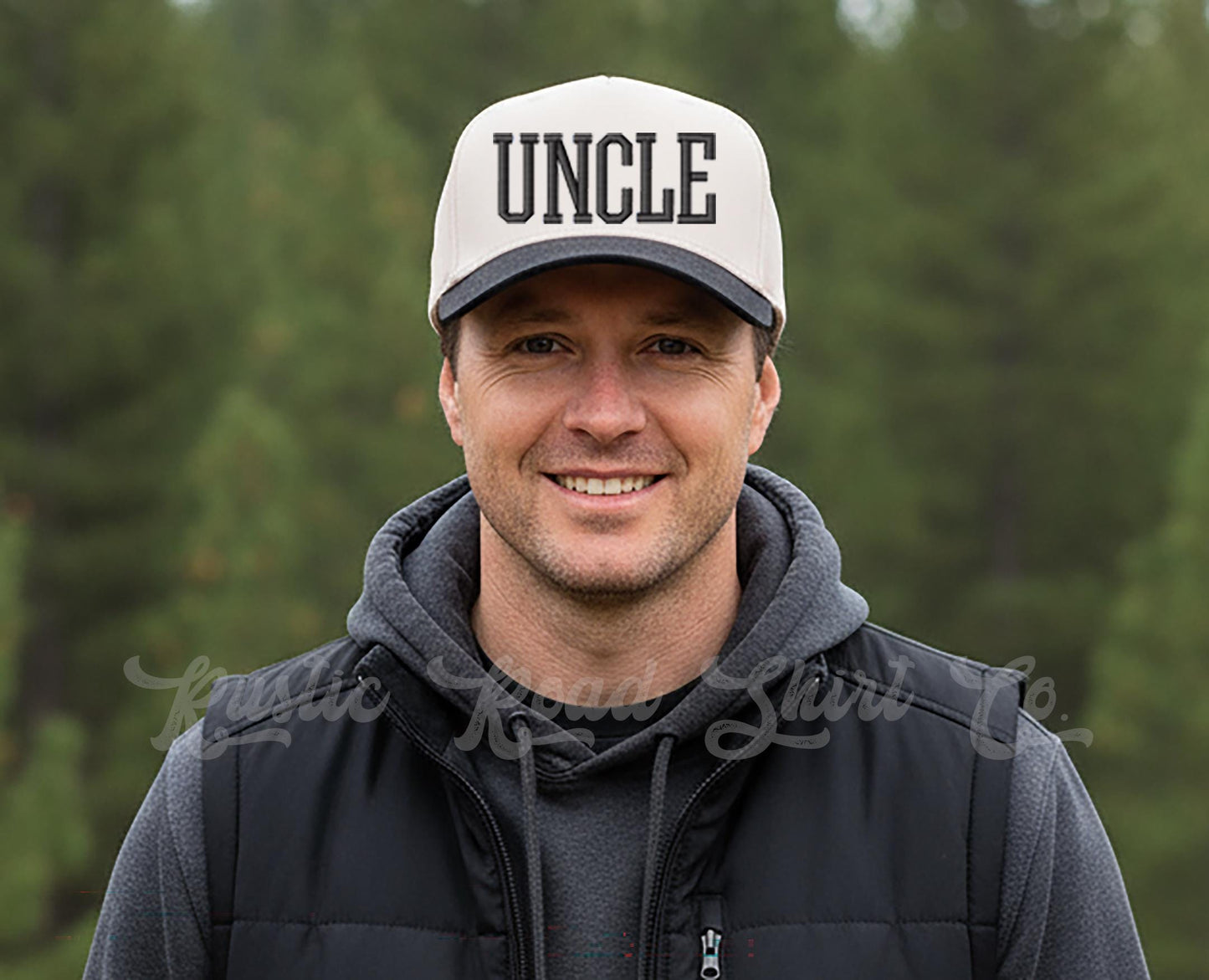 Uncle Embroidered Hat, Uncle Gift, Dad Gift, Puff Print Trucker Hat, Personalized Hat, Custom Trucker Hat
