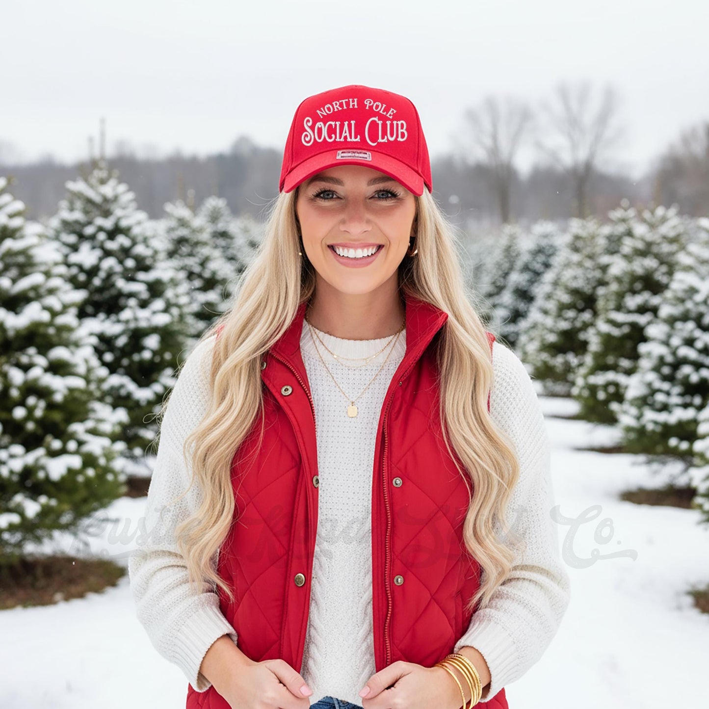 North Pole Social Club Hat, Christmas Embroidered Hat, Christmas Trucker Hat, Funny Christmas Gift, Trending Trucker Hat