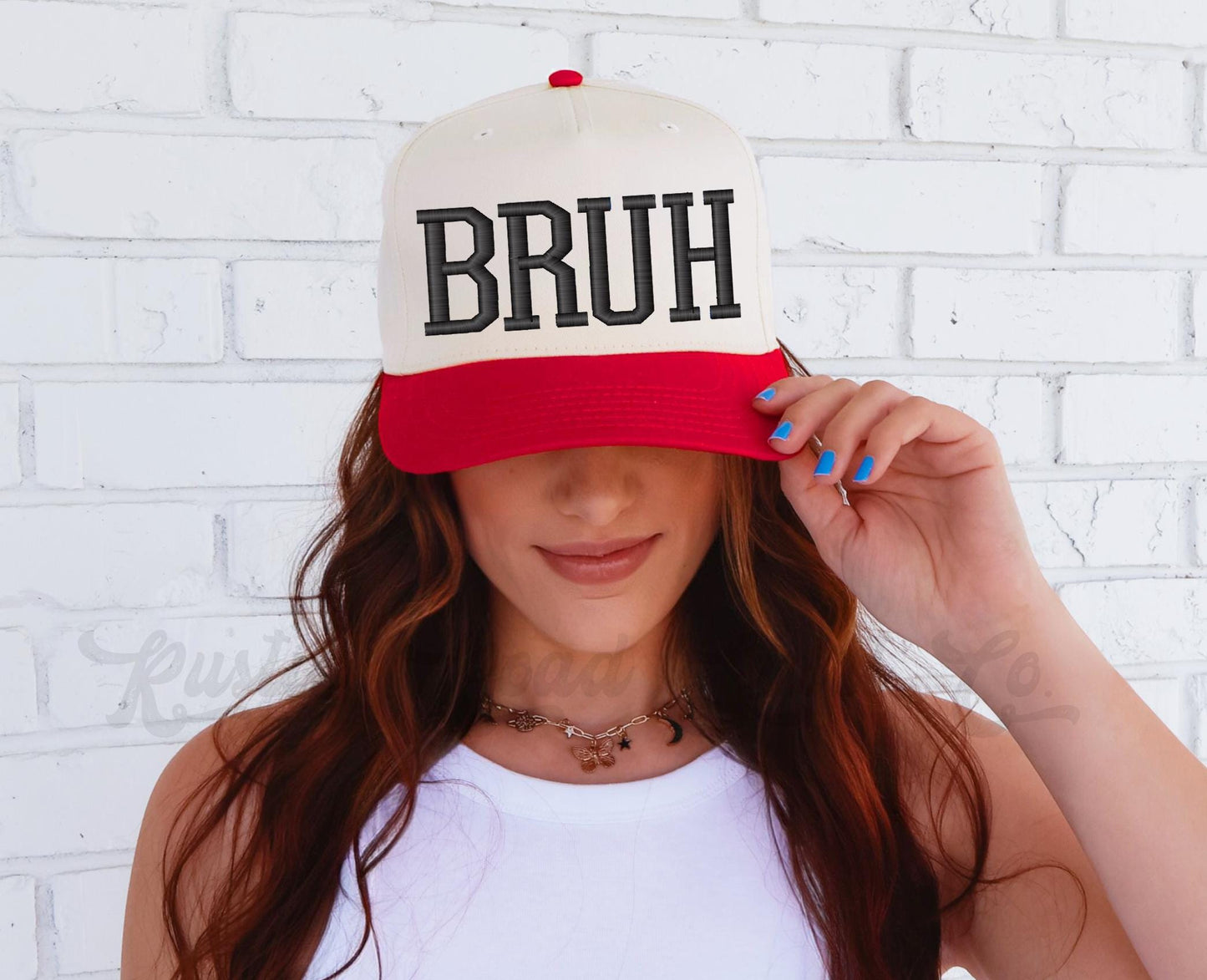 Bruh Trucker Hat, Bruh Embroidered Hat, Puff Print Trucker Hat, Personalized Hat, Custom Trucker Hat