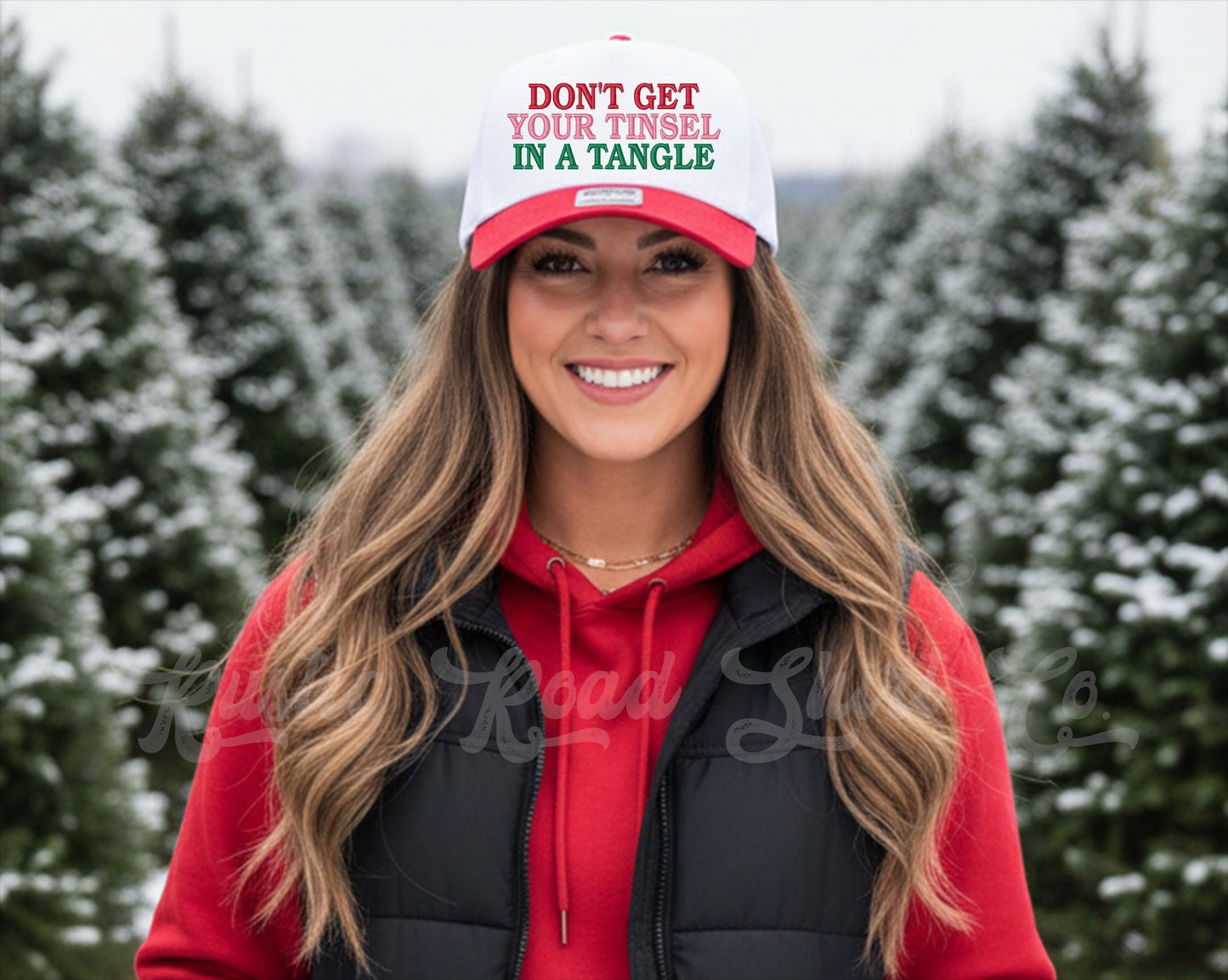 Don't Get Your Tinsel in a Tangle Hat, Christmas Embroidered Hat, Christmas Trucker Hat, Funny Christmas Gift, Trending Trucker Hat