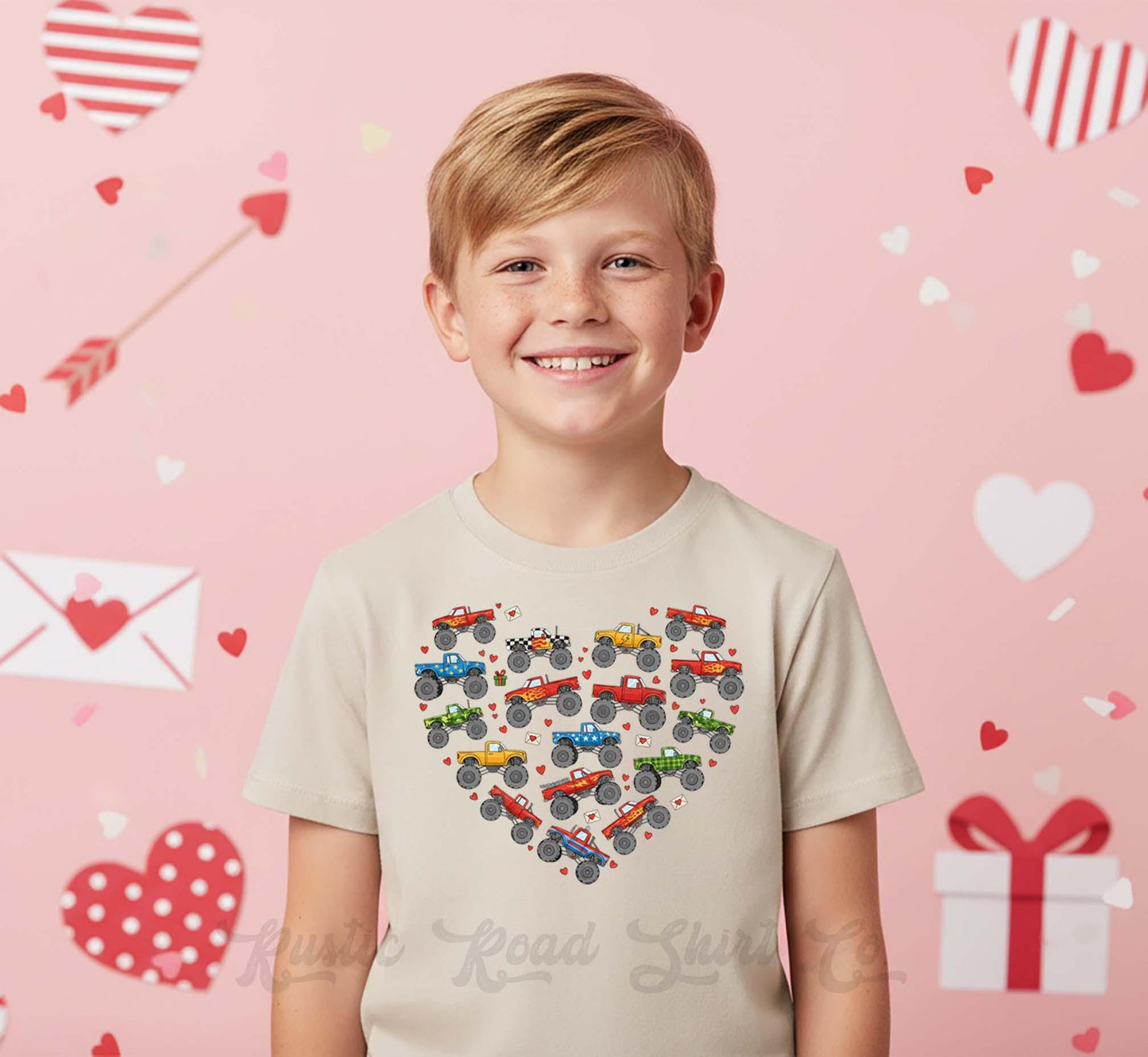 Boys Valentine's Day Shirt, Truck Toddler Valentine Day Tee, First Valentine's Day Shirt